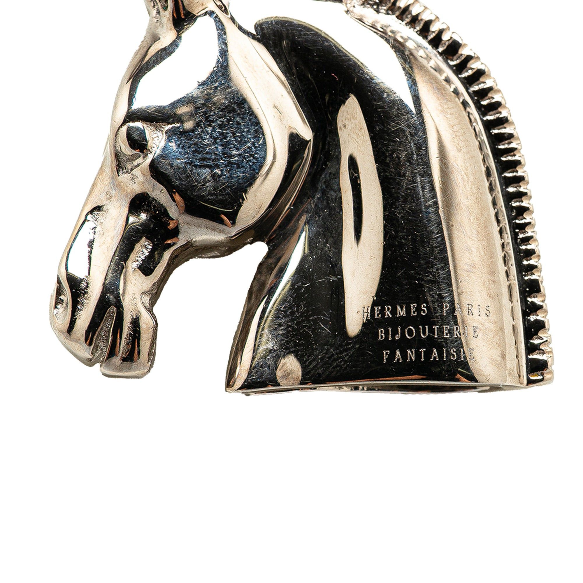 Hermes Hermès Palladium Plated Horse Head Pendant Necklace Silver Size ONE SIZE - 3 Thumbnail