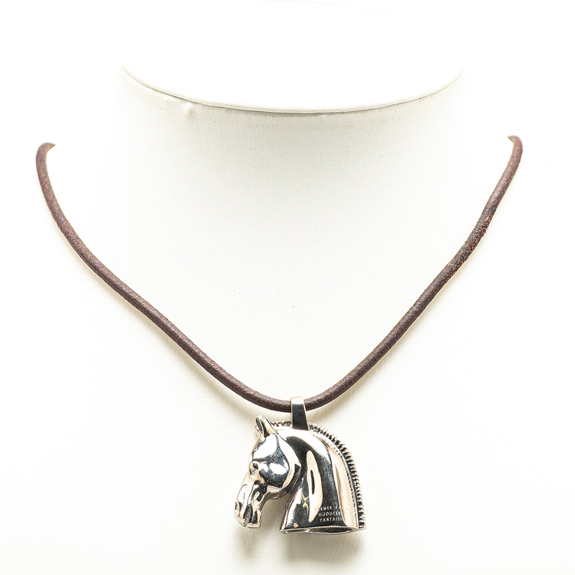 Hermes Hermès Palladium Plated Horse Head Pendant Necklace Silver Size ONE SIZE - 4 Thumbnail