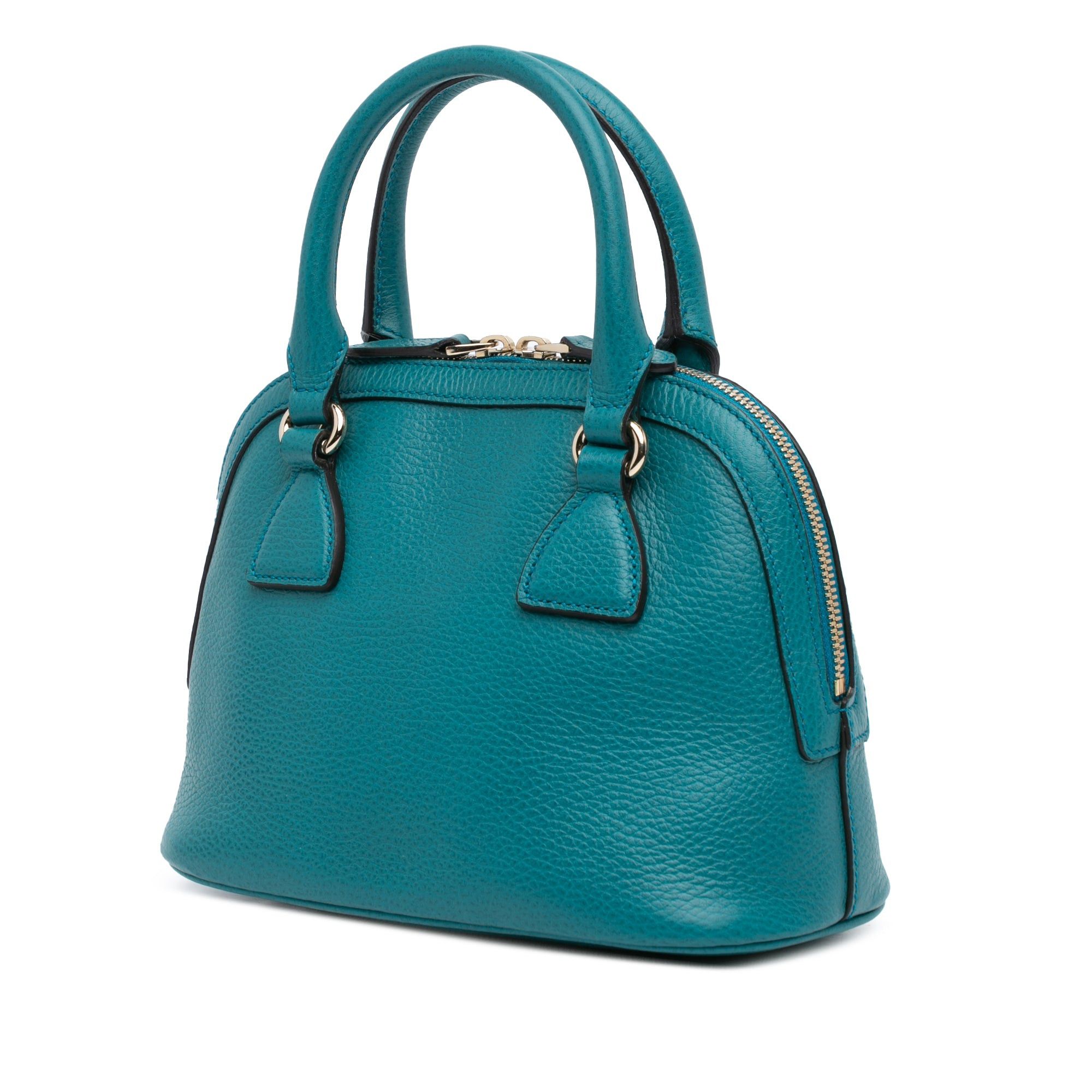 Gucci Gucci Mini Leather GG Charm Dome Satchel Blue Size ONE SIZE - 2 Thumbnail