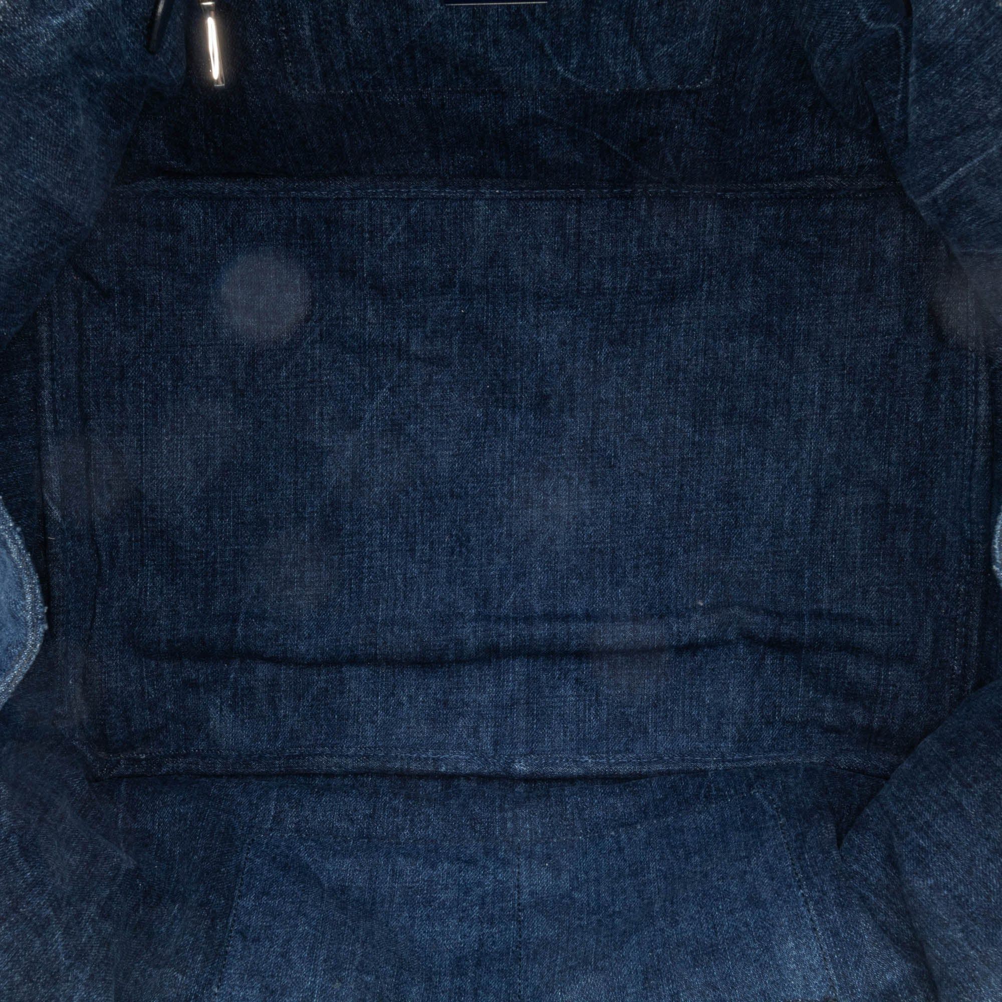 Prada Prada Large Denim Canapa Bijoux Satchel Blue Size ONE SIZE - 4 Thumbnail
