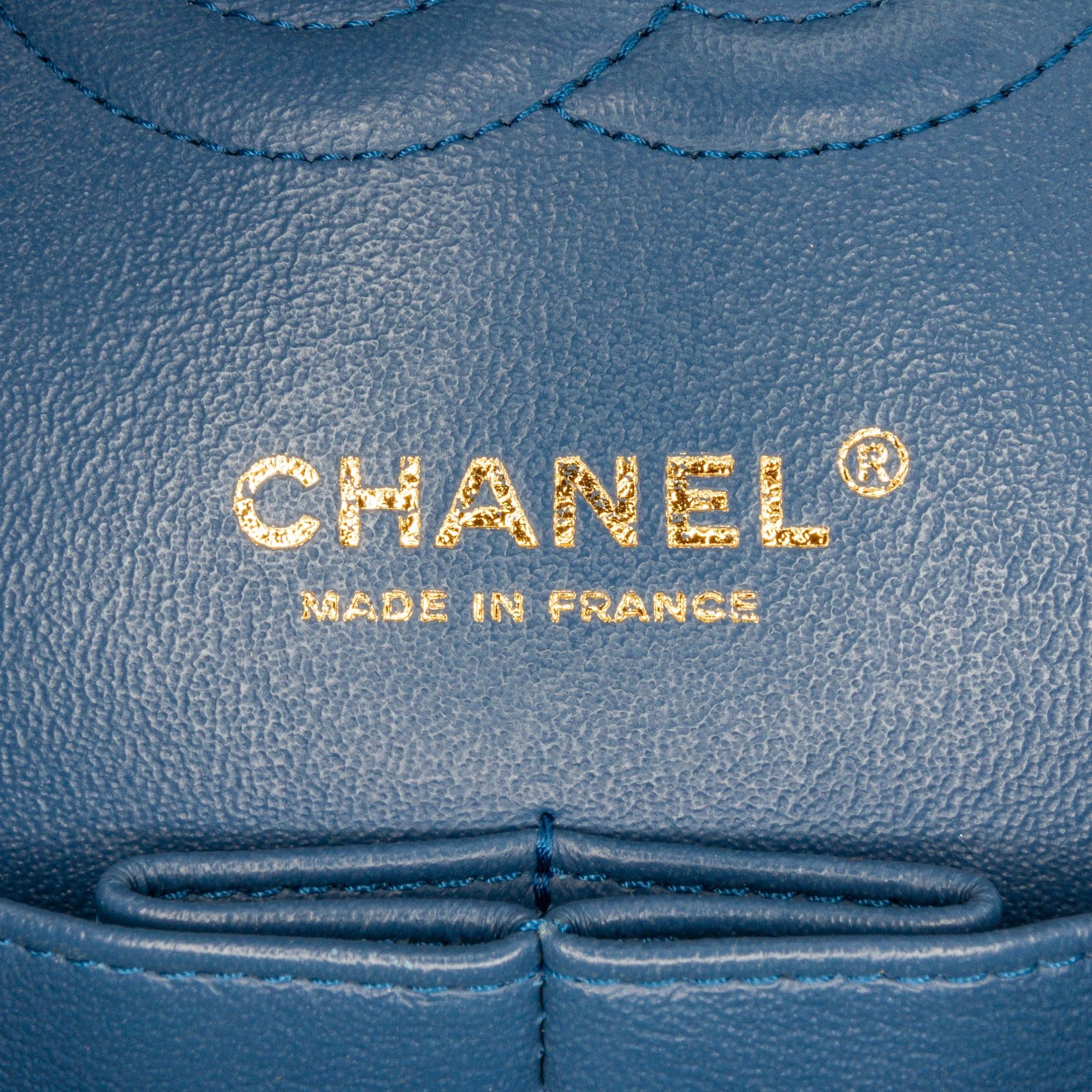 Chanel Chanel Medium Classic Lambskin Double Flap Blue Size ONE SIZE - 7 Thumbnail