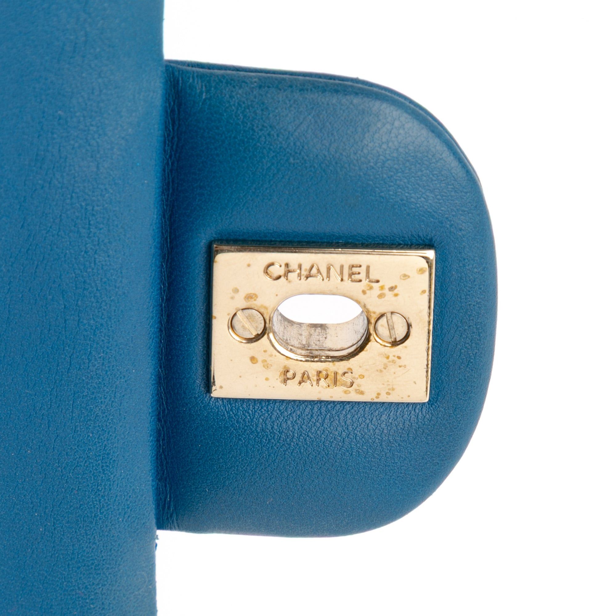 Chanel Chanel Medium Classic Lambskin Double Flap Blue Size ONE SIZE - 9 Thumbnail