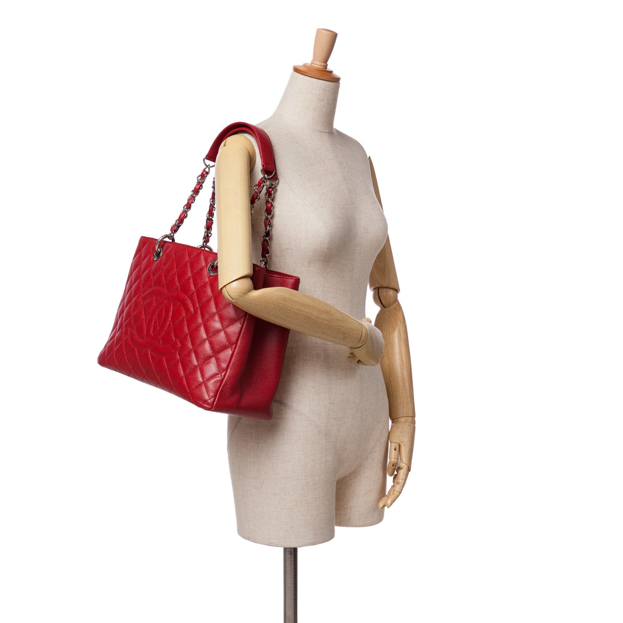 Chanel Chanel Caviar Grand Shopping Tote Red Size ONE SIZE - 10 Thumbnail