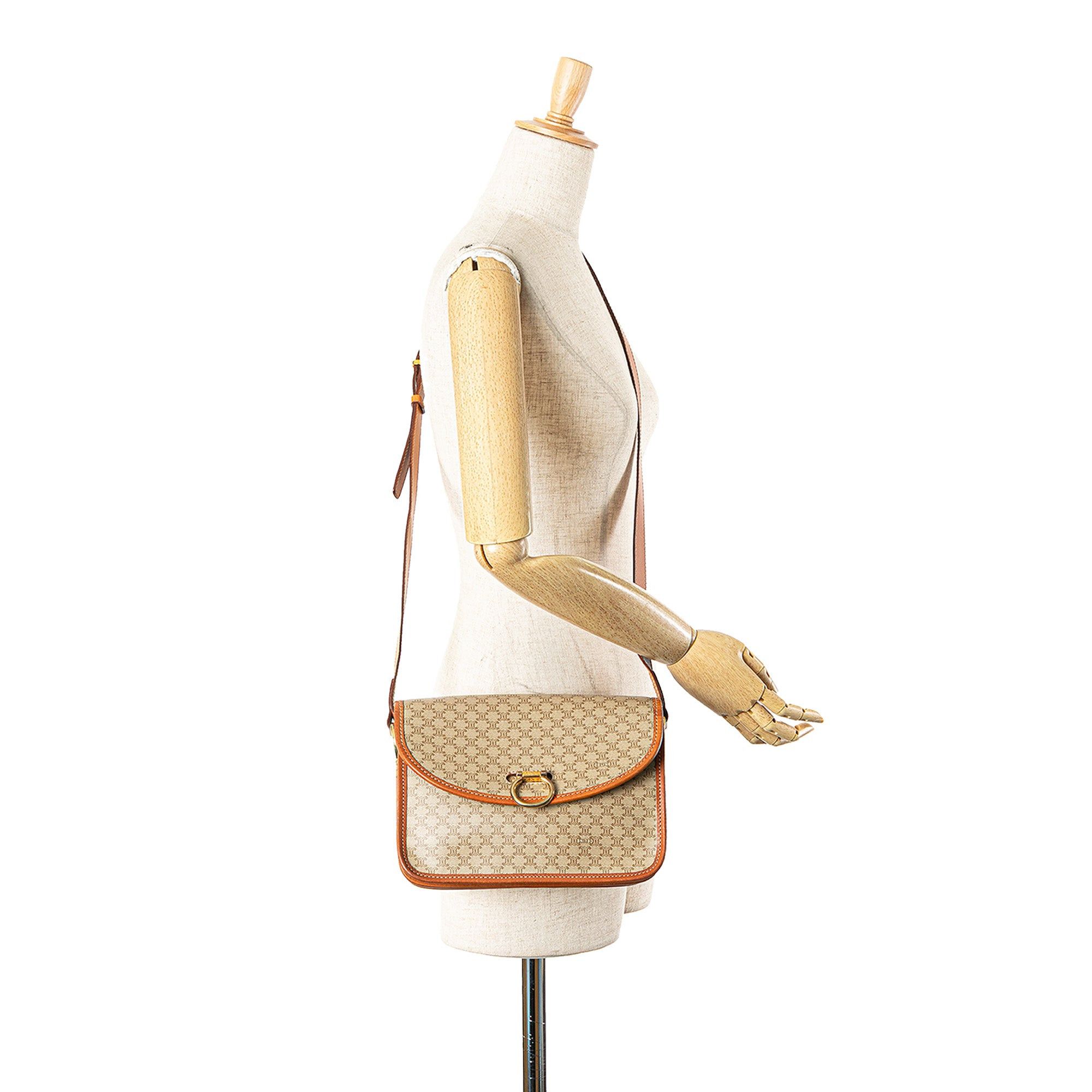 Celine Celine Macadam Coated Canvas Crossbody Brown Size ONE SIZE - 13 Thumbnail