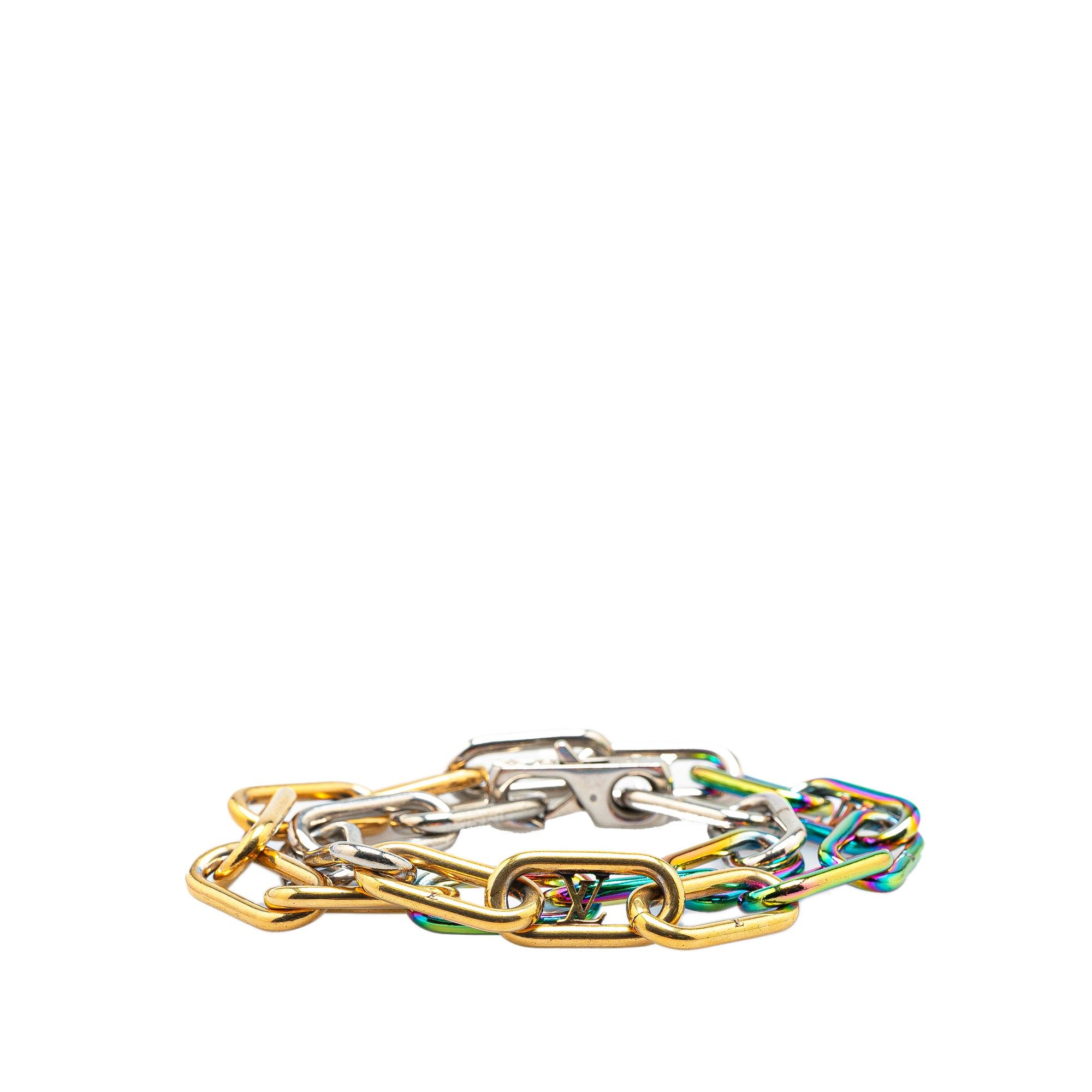 Louis Vuitton Louis Vuitton Monogram Multicolor Collier Signature Chain Necklace Gold Size ONE SIZE - 2 Thumbnail