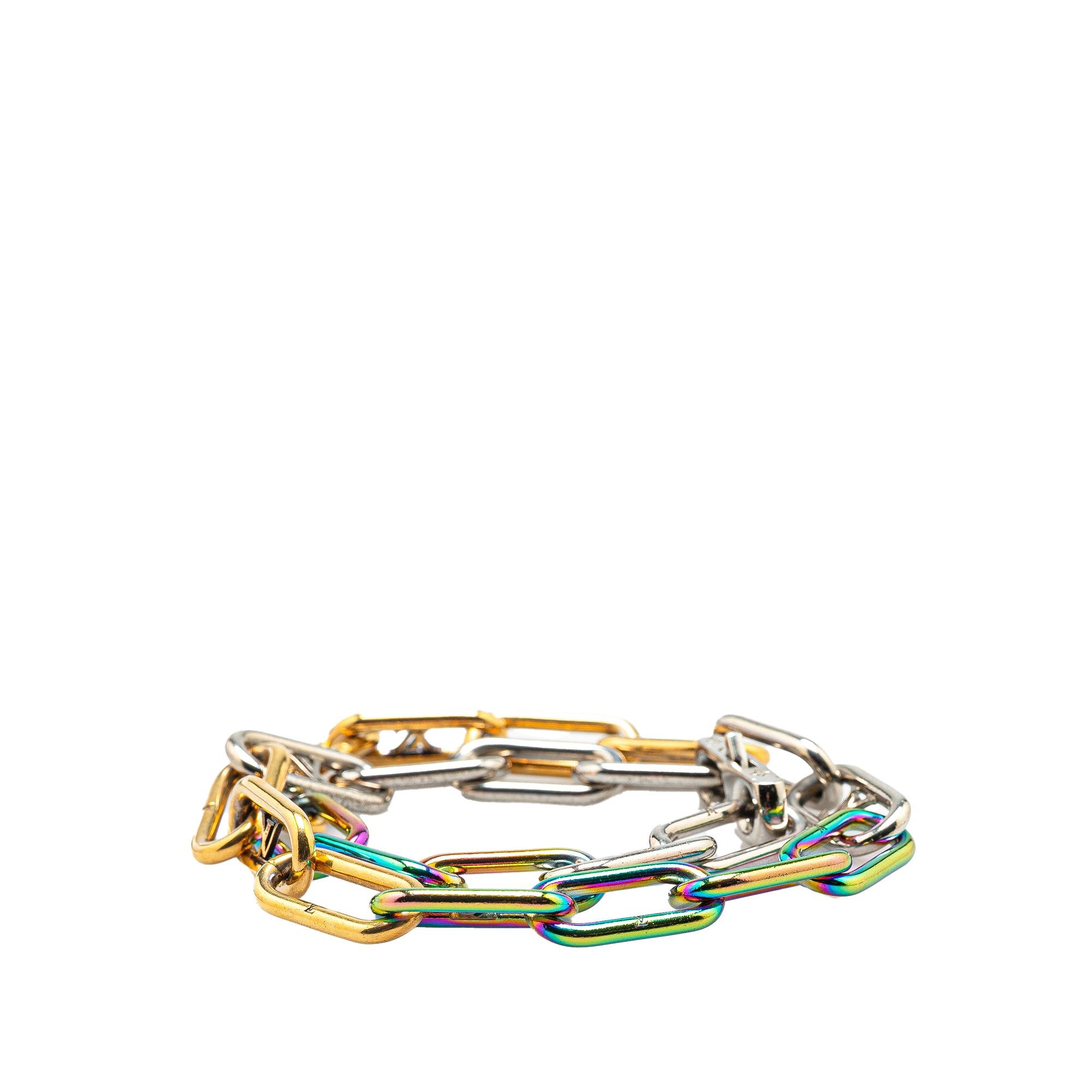 Louis Vuitton Louis Vuitton Monogram Multicolor Collier Signature Chain Necklace Gold Size ONE SIZE - 3 Thumbnail
