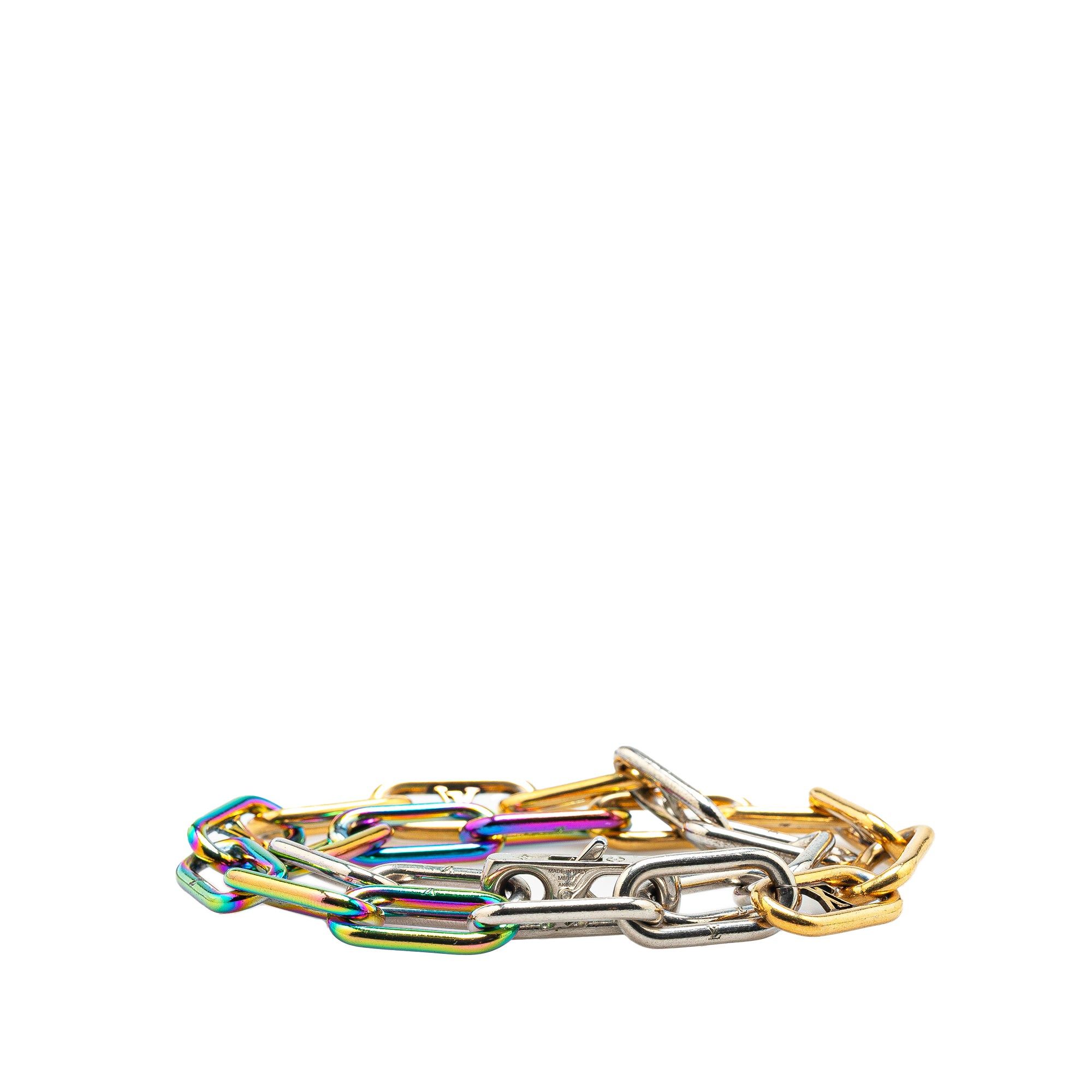 Louis Vuitton Louis Vuitton Monogram Multicolor Collier Signature Chain Necklace Gold Size ONE SIZE - 4 Thumbnail
