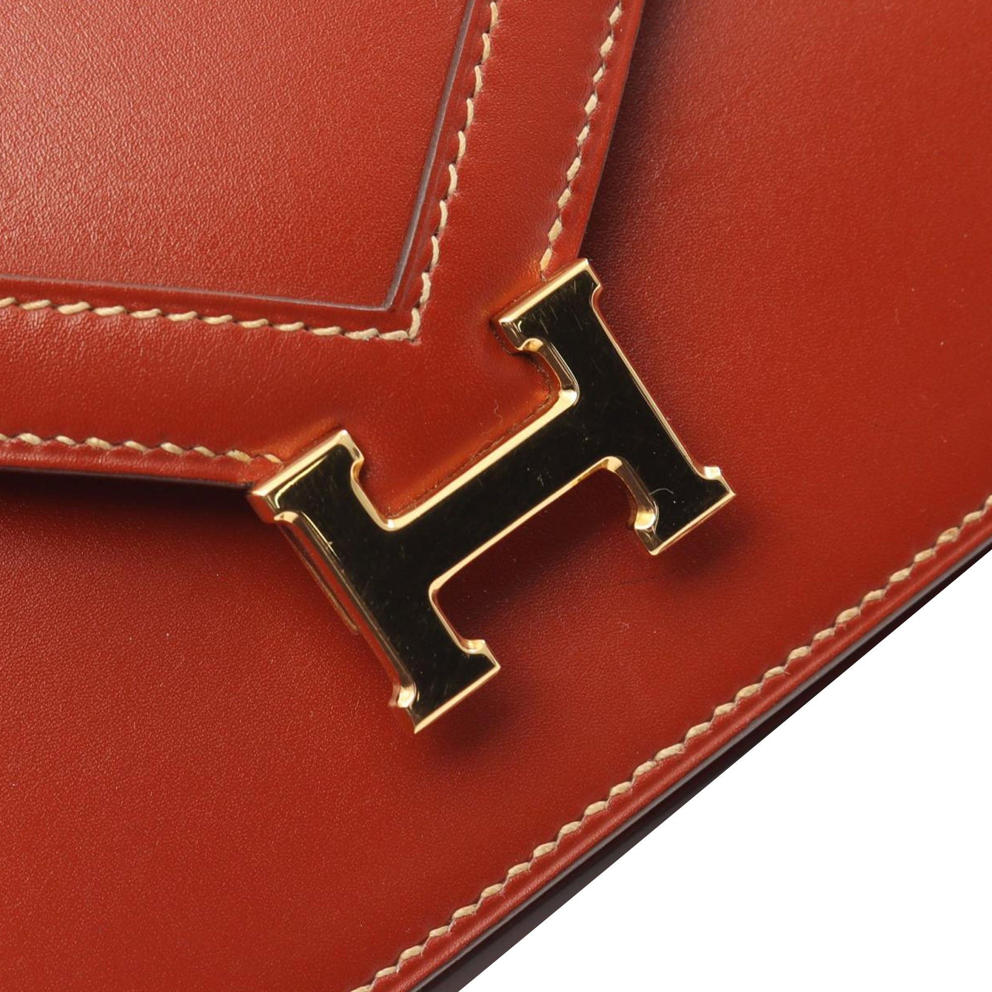 Hermes Hermès Box Calf Lydie Clutch Brown Size ONE SIZE - 7 Thumbnail
