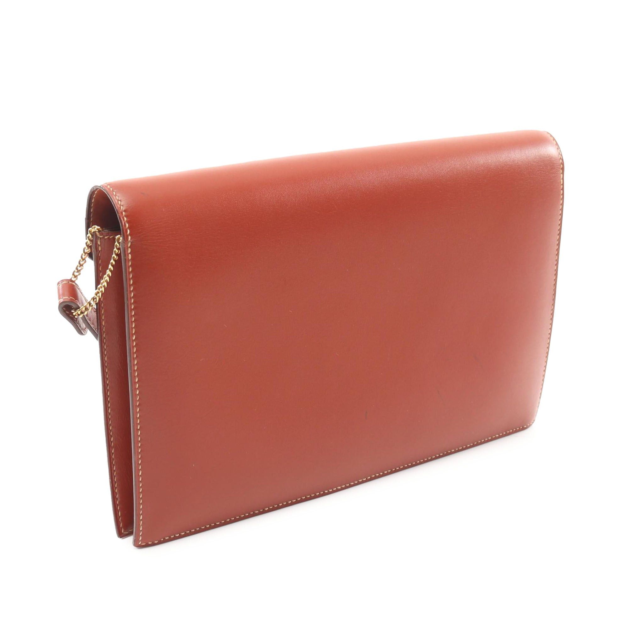 Hermes Hermès Box Calf Lydie Clutch Brown Size ONE SIZE - 2 Thumbnail