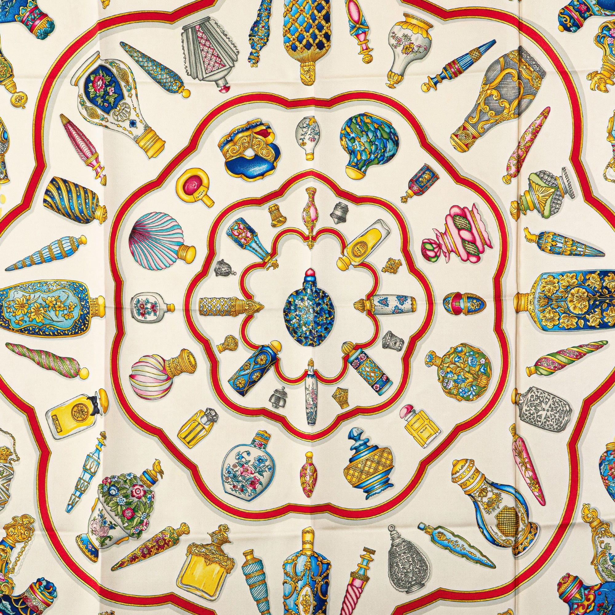 Hermes Hermès Qu Importe Le Flacon Silk Scarf White Size ONE SIZE - 2 Thumbnail