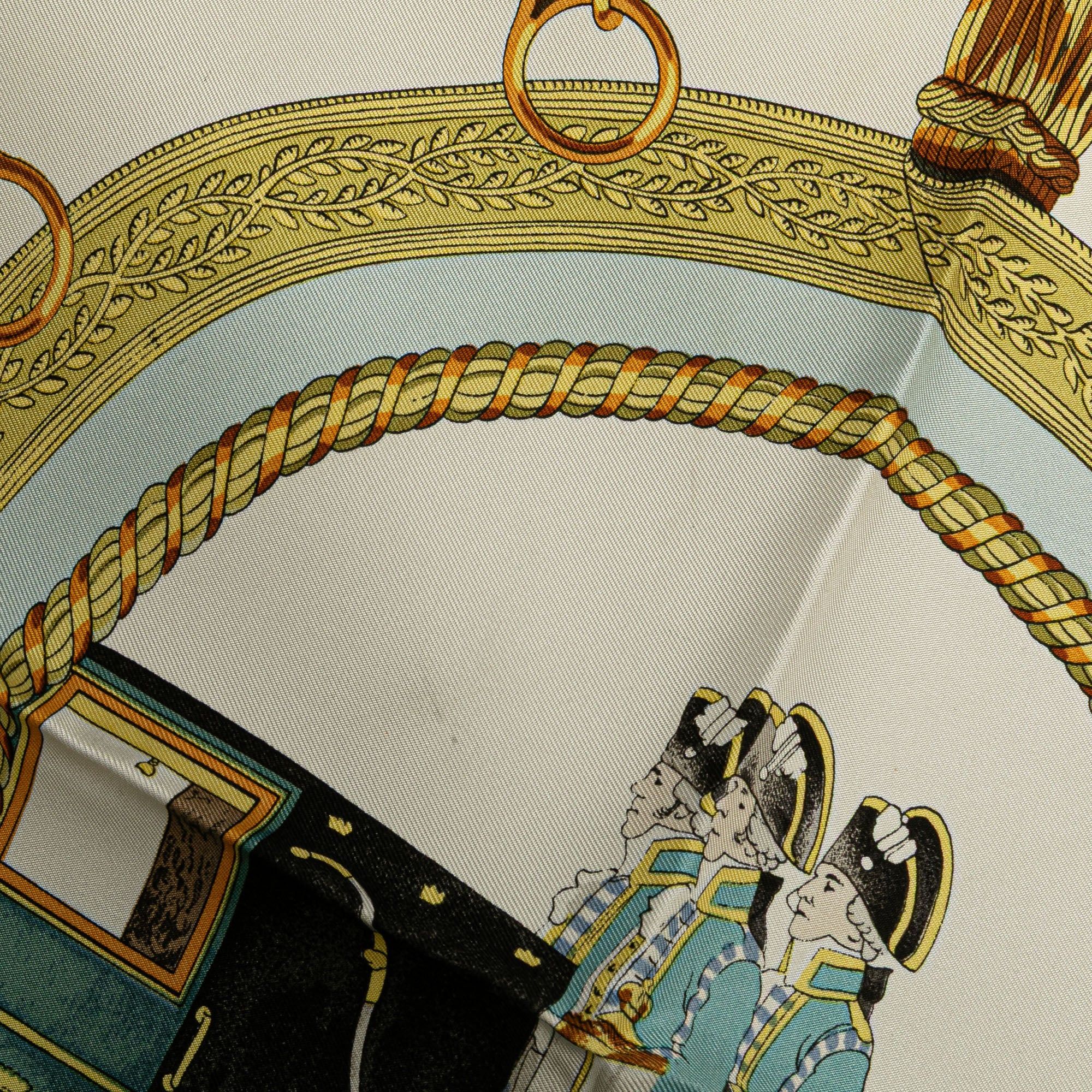 Hermes Hermès Grands Attelages Silk Scarf White Size ONE SIZE - 5 Thumbnail
