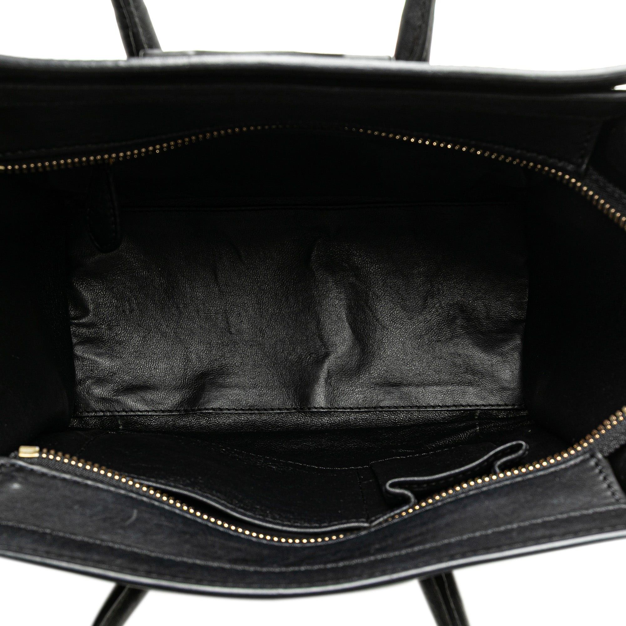 Celine Celine Micro Smooth Calfskin Luggage Tote Black Size ONE SIZE - 4 Thumbnail