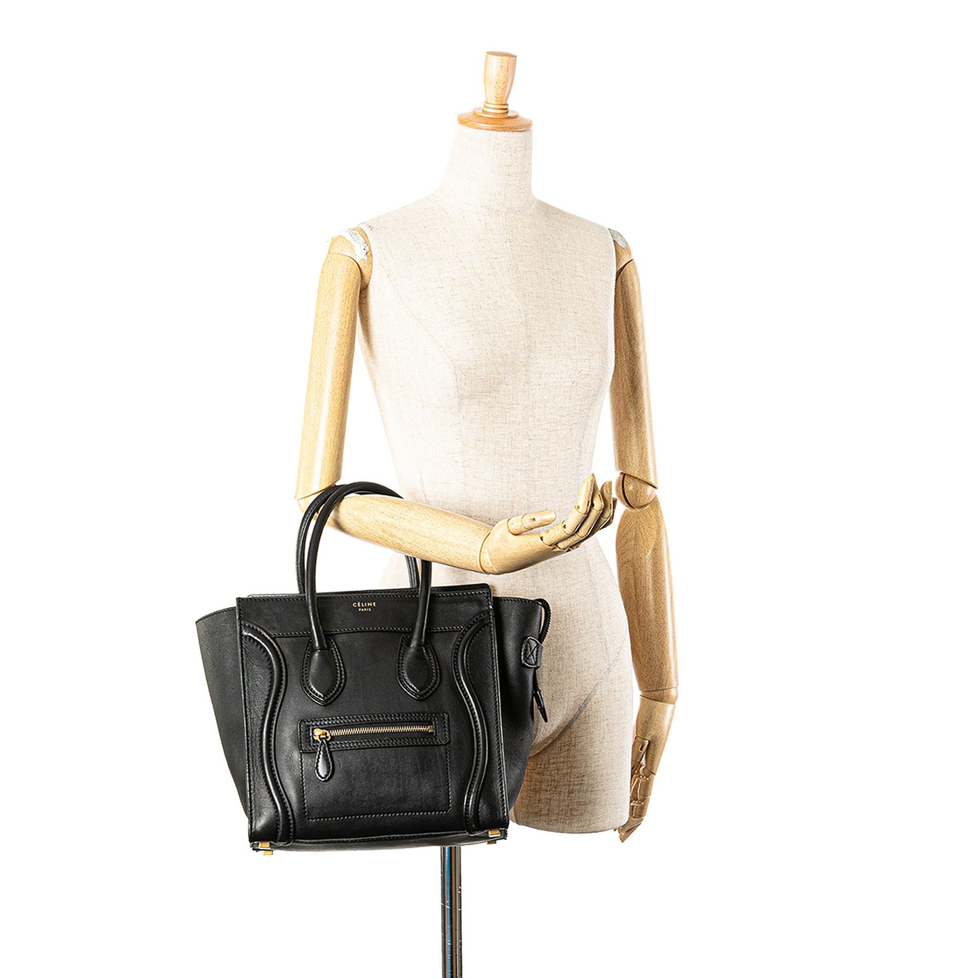 Celine Celine Micro Smooth Calfskin Luggage Tote Black Size ONE SIZE - 11 Thumbnail