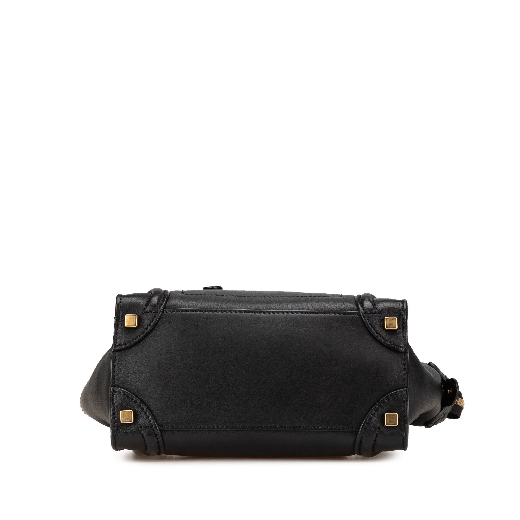 Celine Celine Micro Smooth Calfskin Luggage Tote Black Size ONE SIZE - 3 Thumbnail