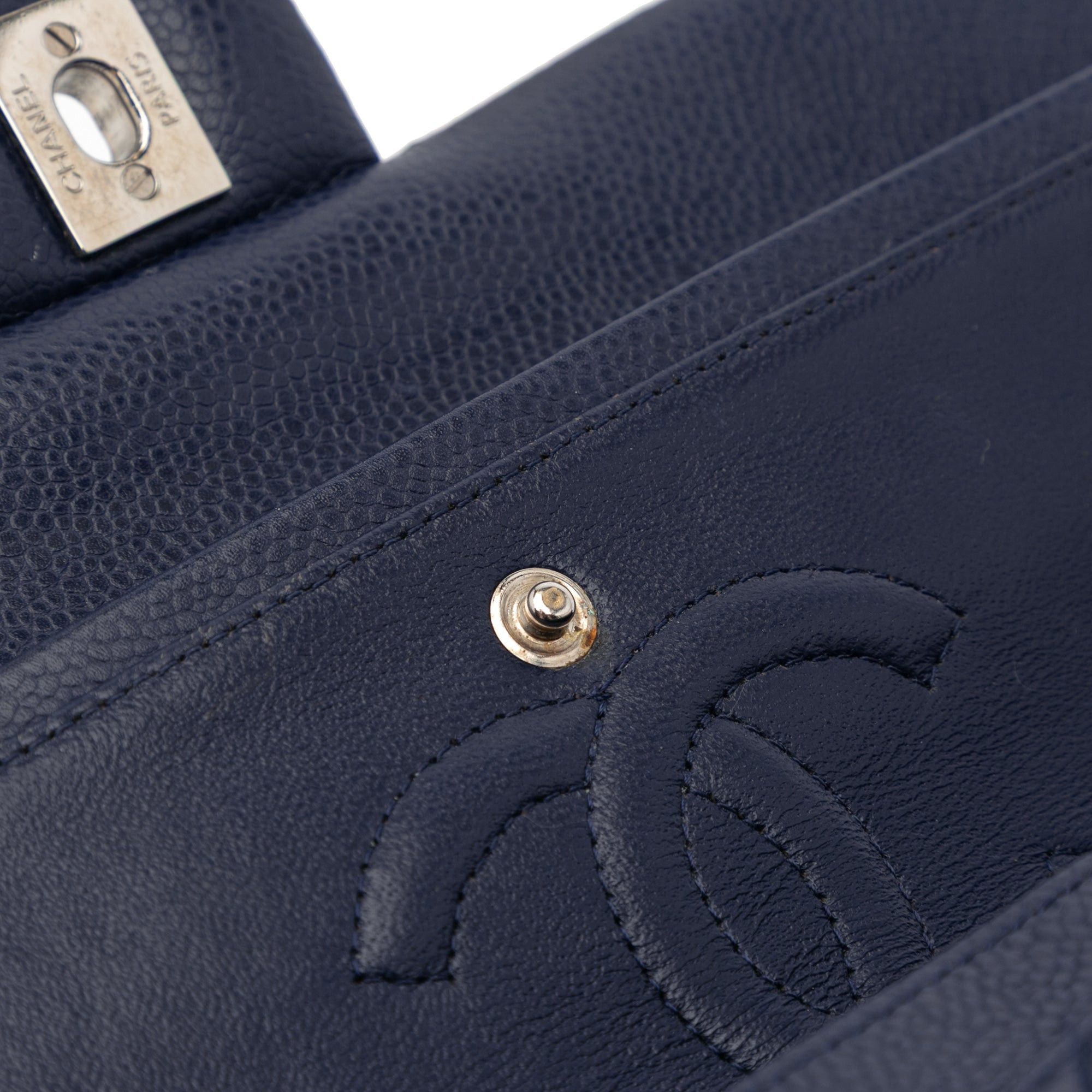 Chanel Chanel Medium Classic Caviar Double Flap Blue Size ONE SIZE - 10 Thumbnail