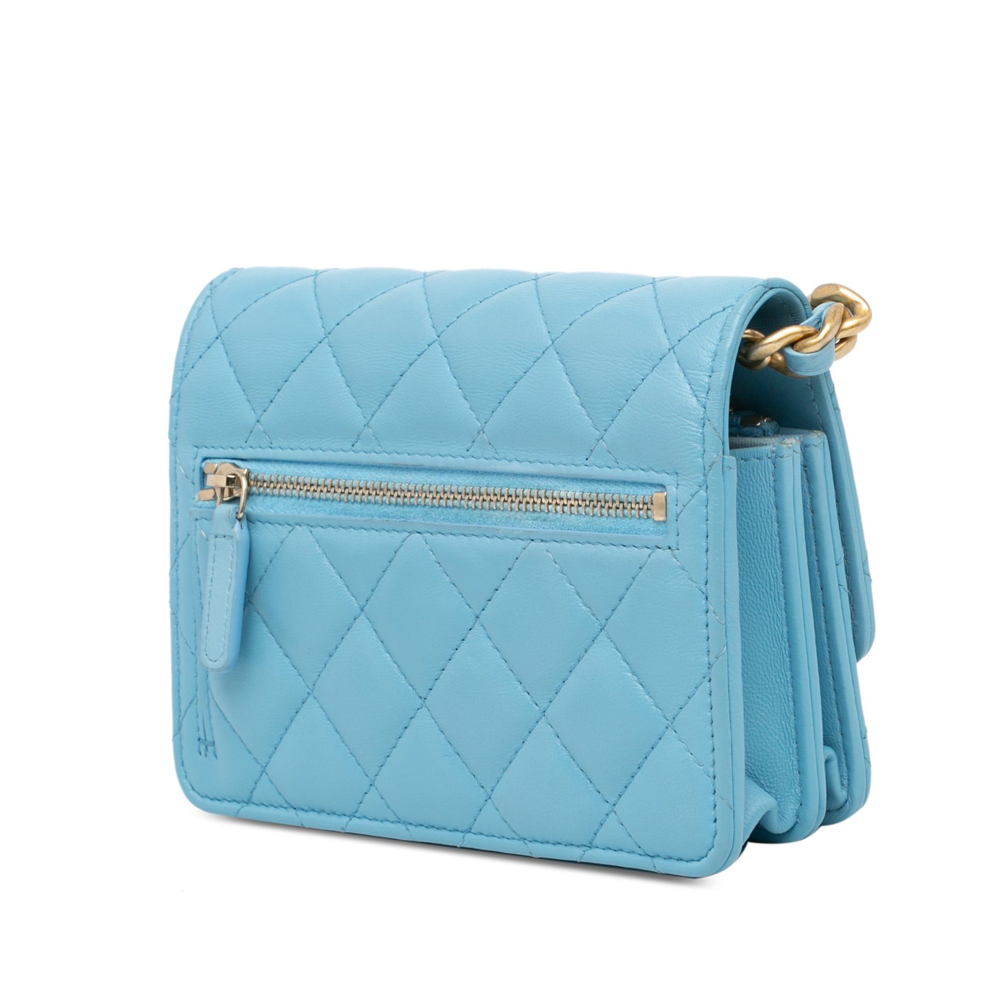 Chanel Chanel Quilted Lambskin Candy Chain Wallet Blue Size ONE SIZE - 2 Thumbnail