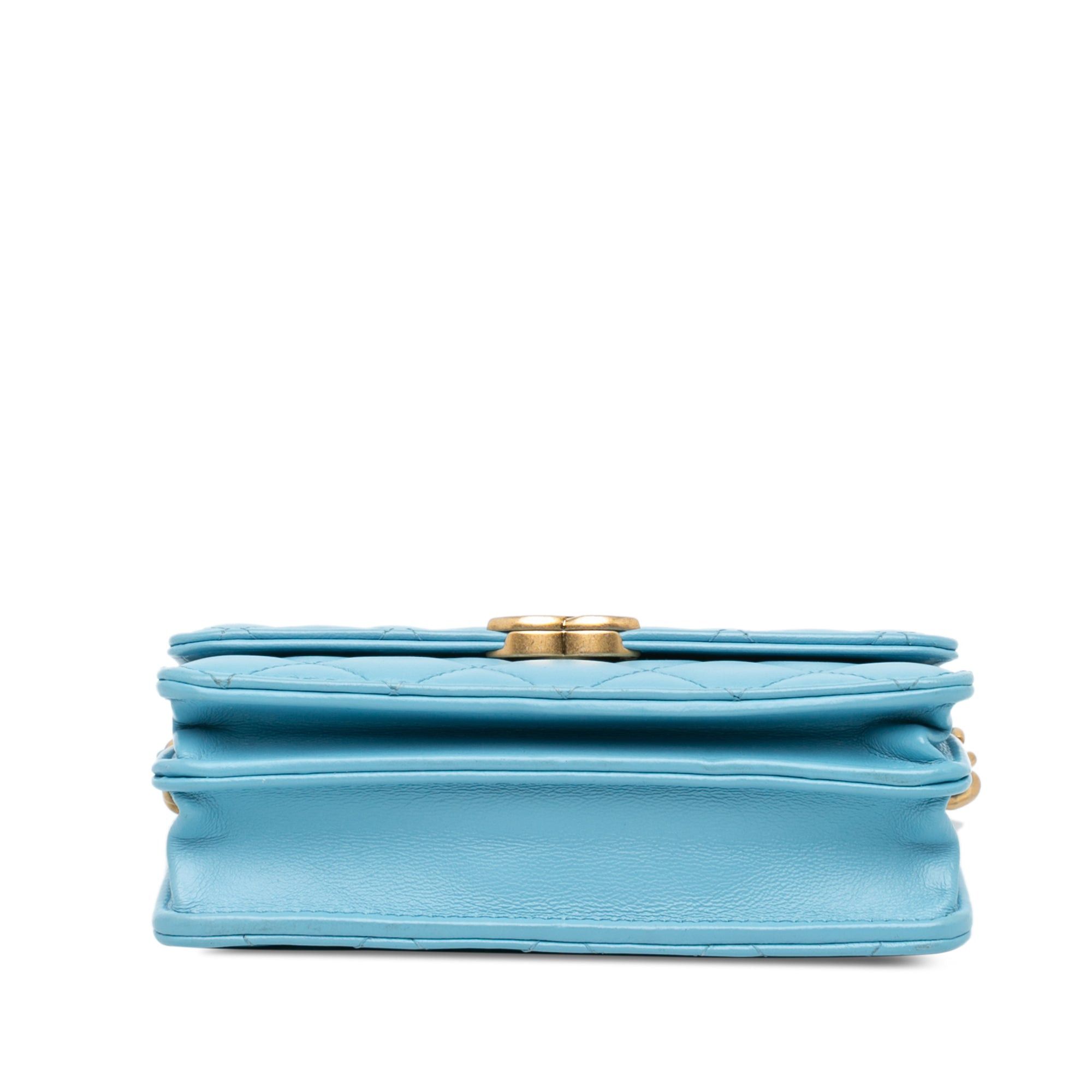 Chanel Chanel Quilted Lambskin Candy Chain Wallet Blue Size ONE SIZE - 3 Thumbnail