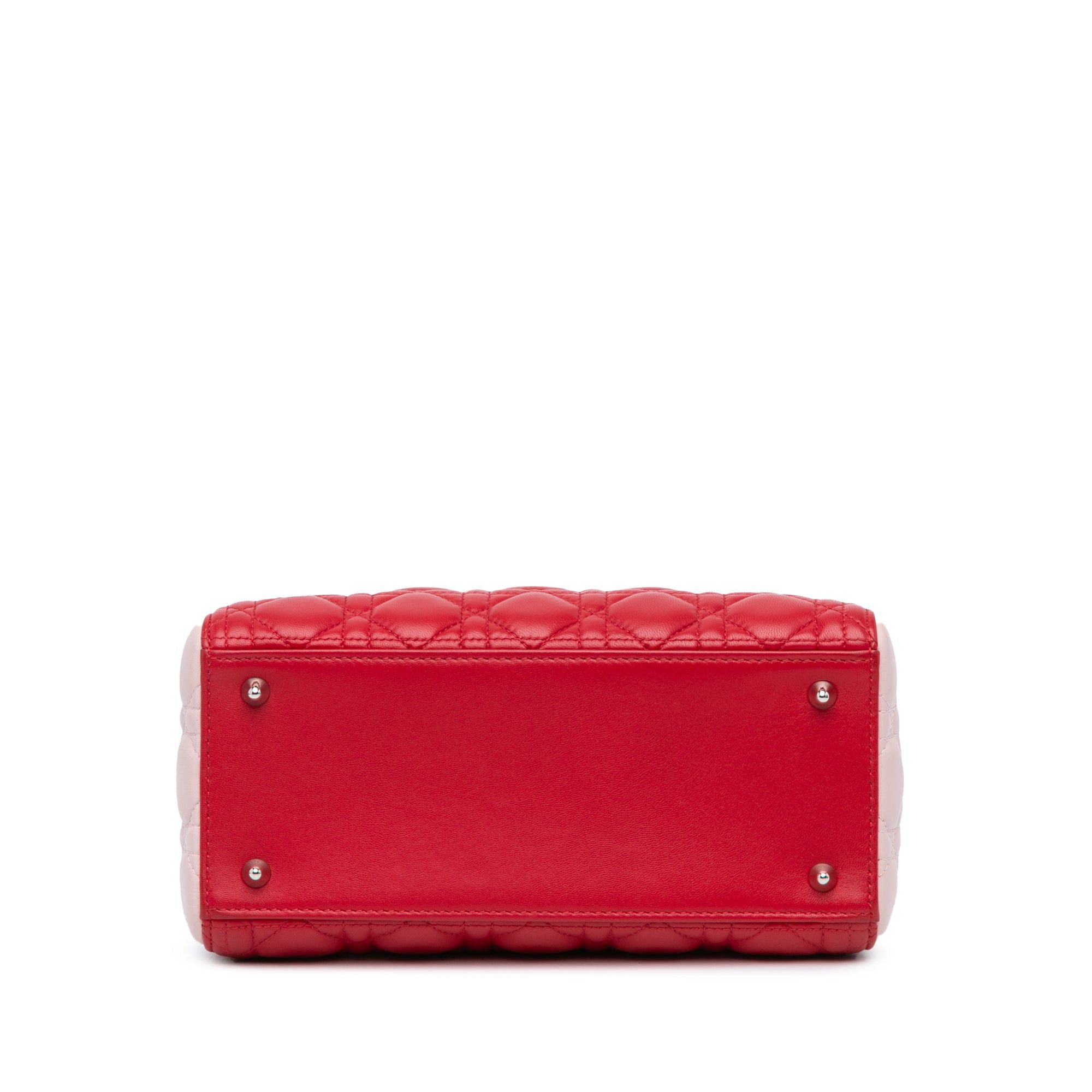 Dior Dior Medium Tricolor Lambskin Cannage Lady Dior Red Size ONE SIZE - 3 Thumbnail