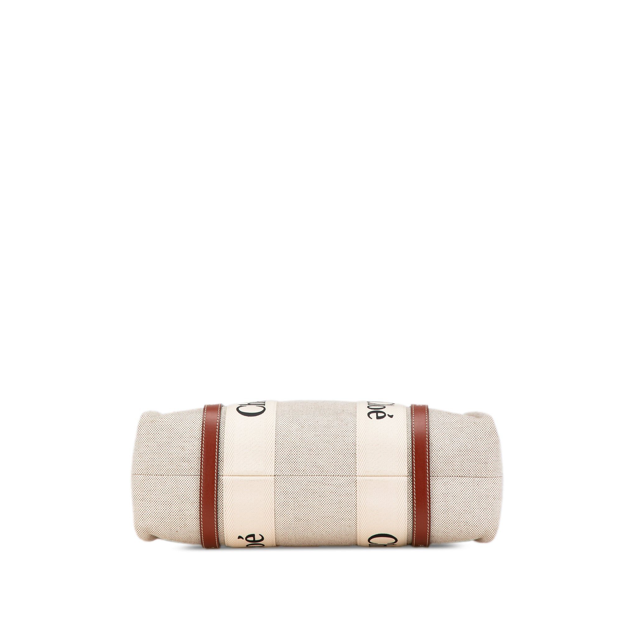 Chloe Chloé Medium Canvas Woody Tote Brown Size ONE SIZE - 3 Thumbnail