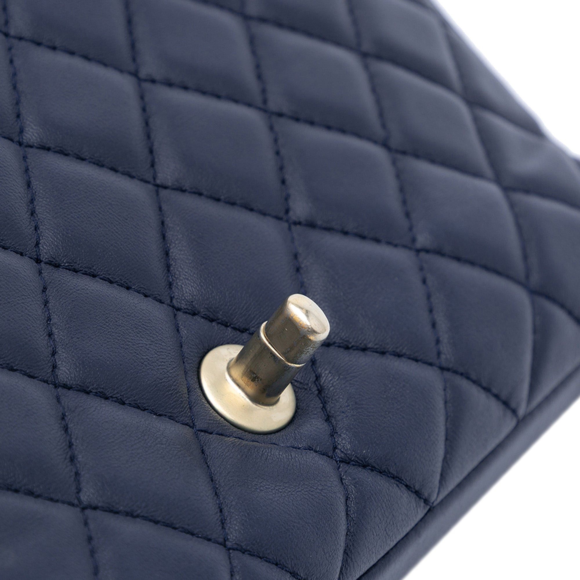 Chanel Chanel Medium Quilted Lambskin Mademoiselle Chic Flap Blue Size ONE SIZE - 8 Thumbnail
