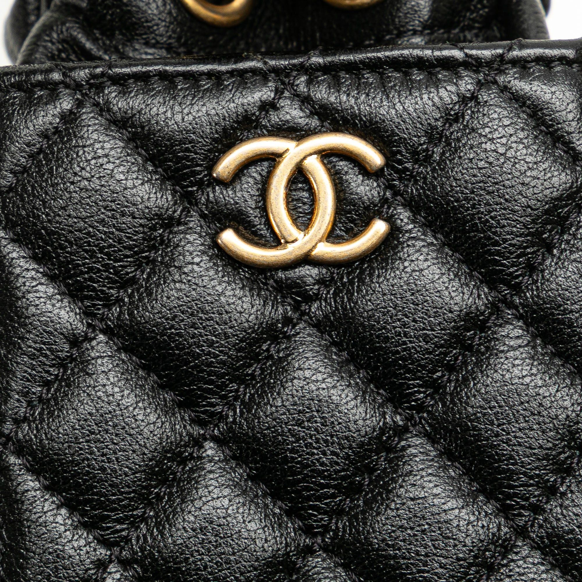 Chanel Chanel Mini Quilted Calfskin Drawstring Bucket Bag Black Size ONE SIZE - 5 Thumbnail