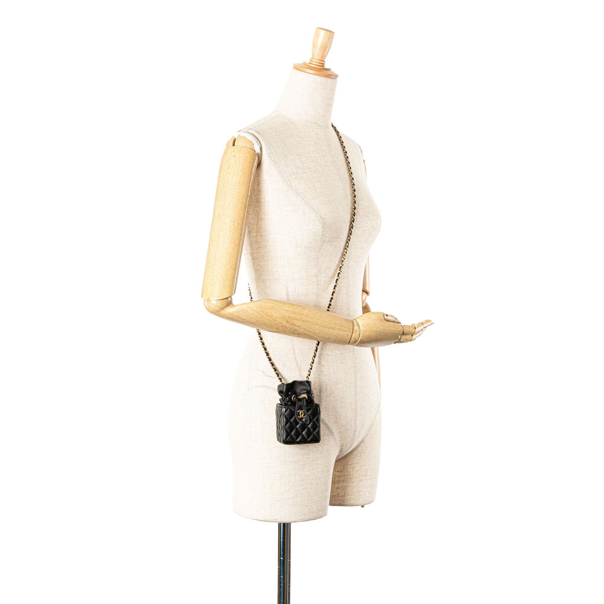 Chanel Chanel Mini Quilted Calfskin Drawstring Bucket Bag Black Size ONE SIZE - 10 Thumbnail
