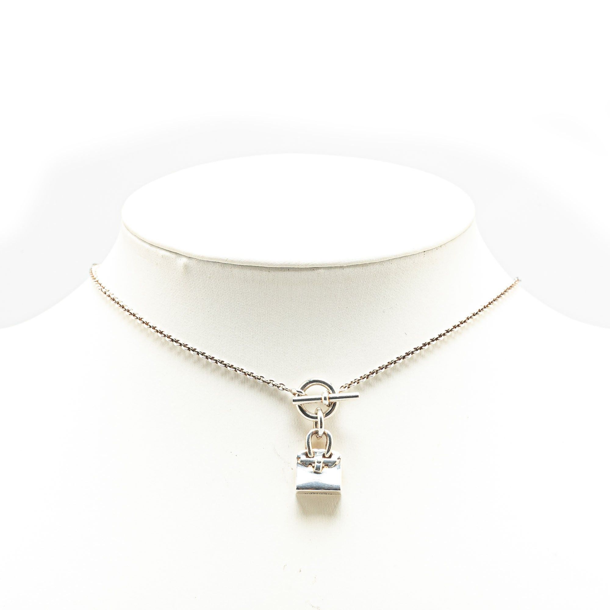 Hermes Hermès Sterling Silver Birkin Amulet Pendant Necklace Silver Size ONE SIZE - 4 Thumbnail