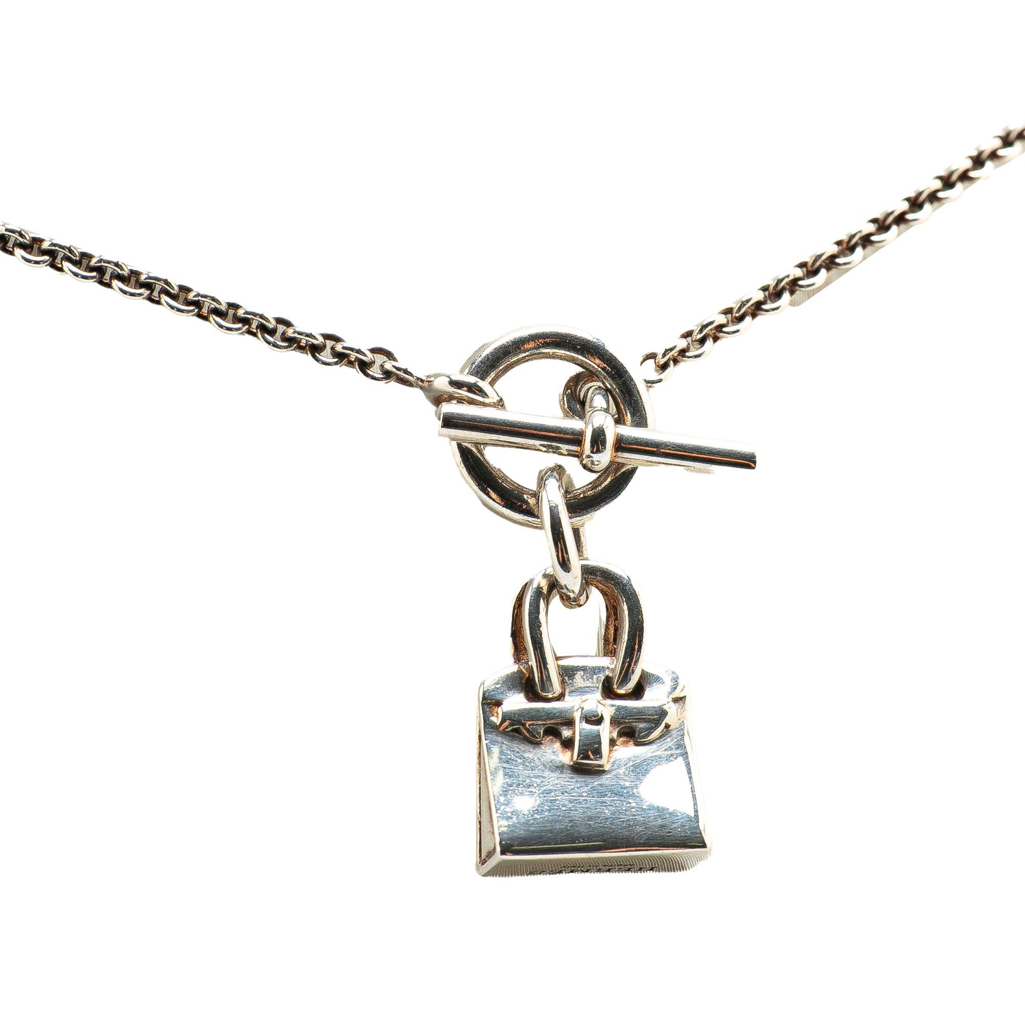 Hermes Hermès Sterling Silver Birkin Amulet Pendant Necklace Silver Size ONE SIZE - 2 Thumbnail