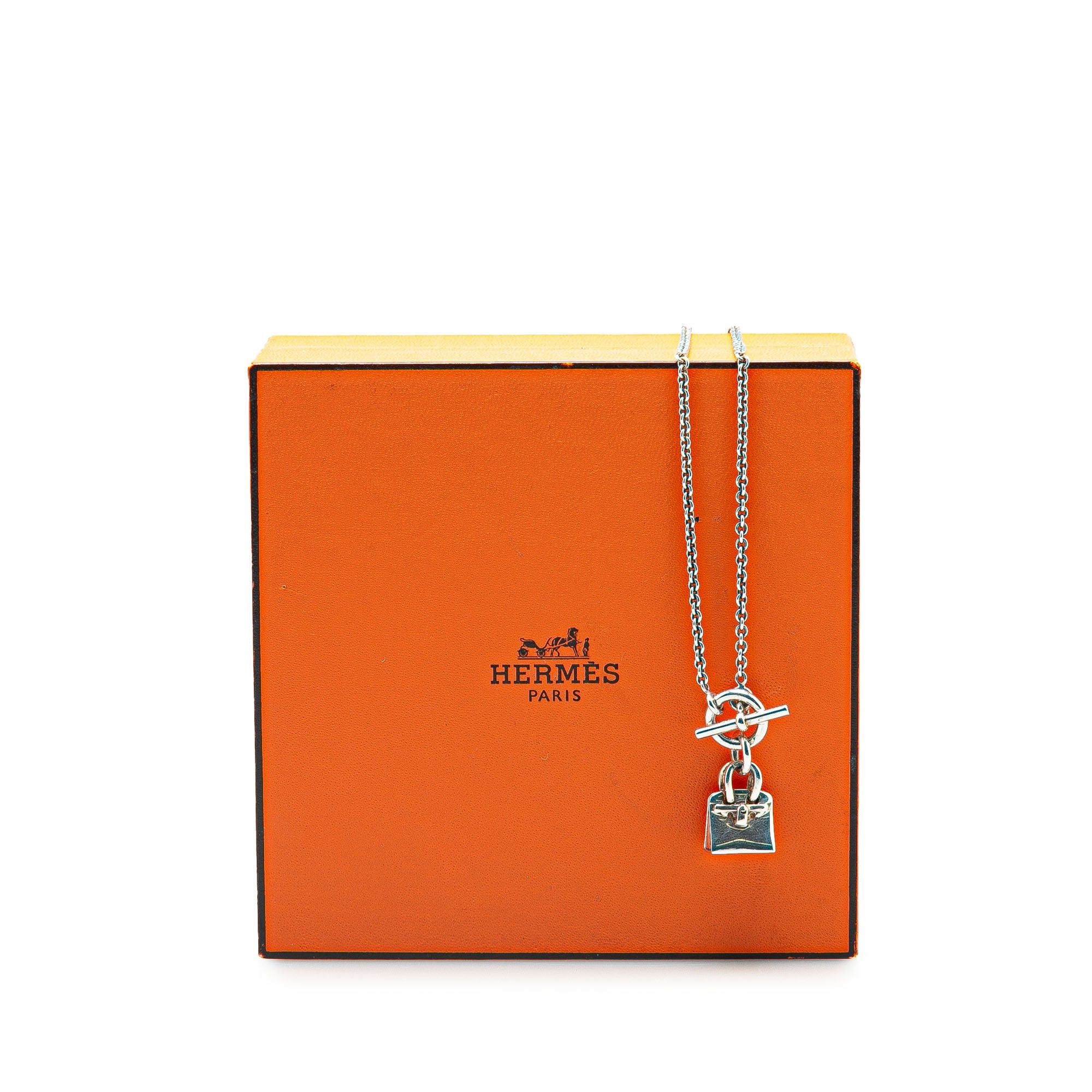 Hermes Hermès Sterling Silver Birkin Amulet Pendant Necklace Silver Size ONE SIZE - 5 Thumbnail