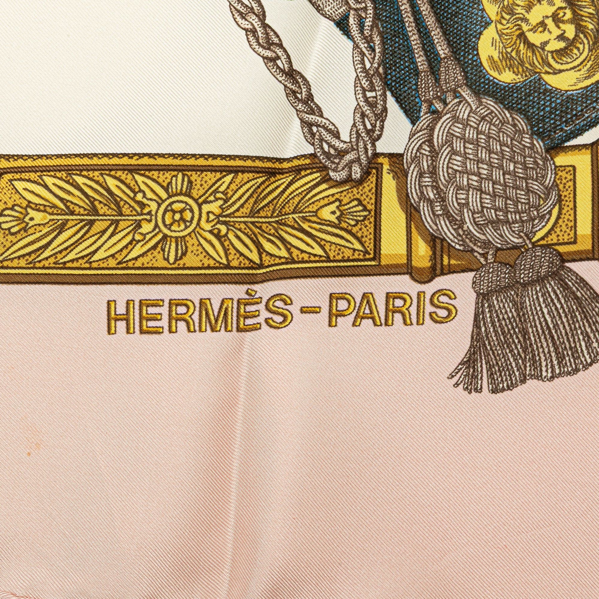 Hermes Hermès Grand Uniforme Silk Scarf White Size ONE SIZE - 3 Thumbnail