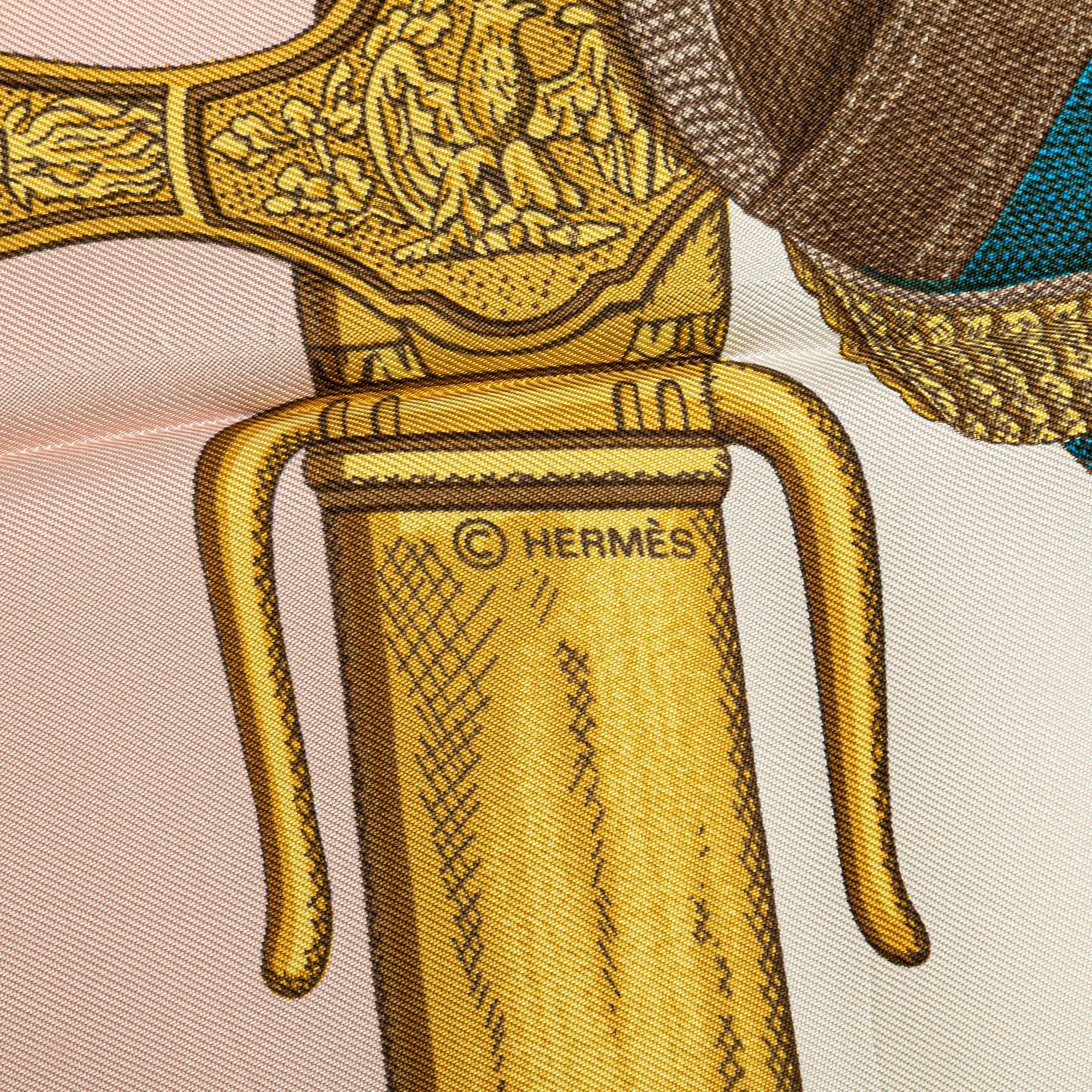 Hermes Hermès Grand Uniforme Silk Scarf White Size ONE SIZE - 4 Thumbnail