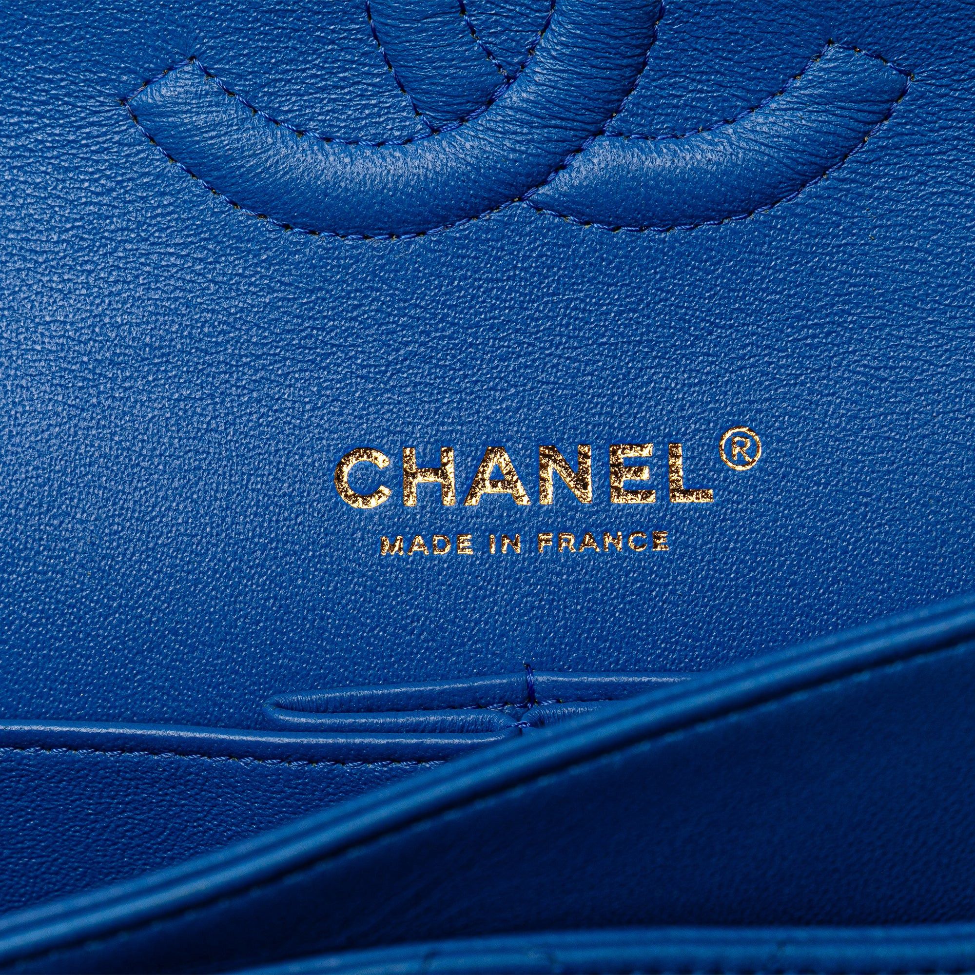 Chanel Chanel Medium Classic Lambskin Double Flap Blue Size ONE SIZE - 14 Thumbnail