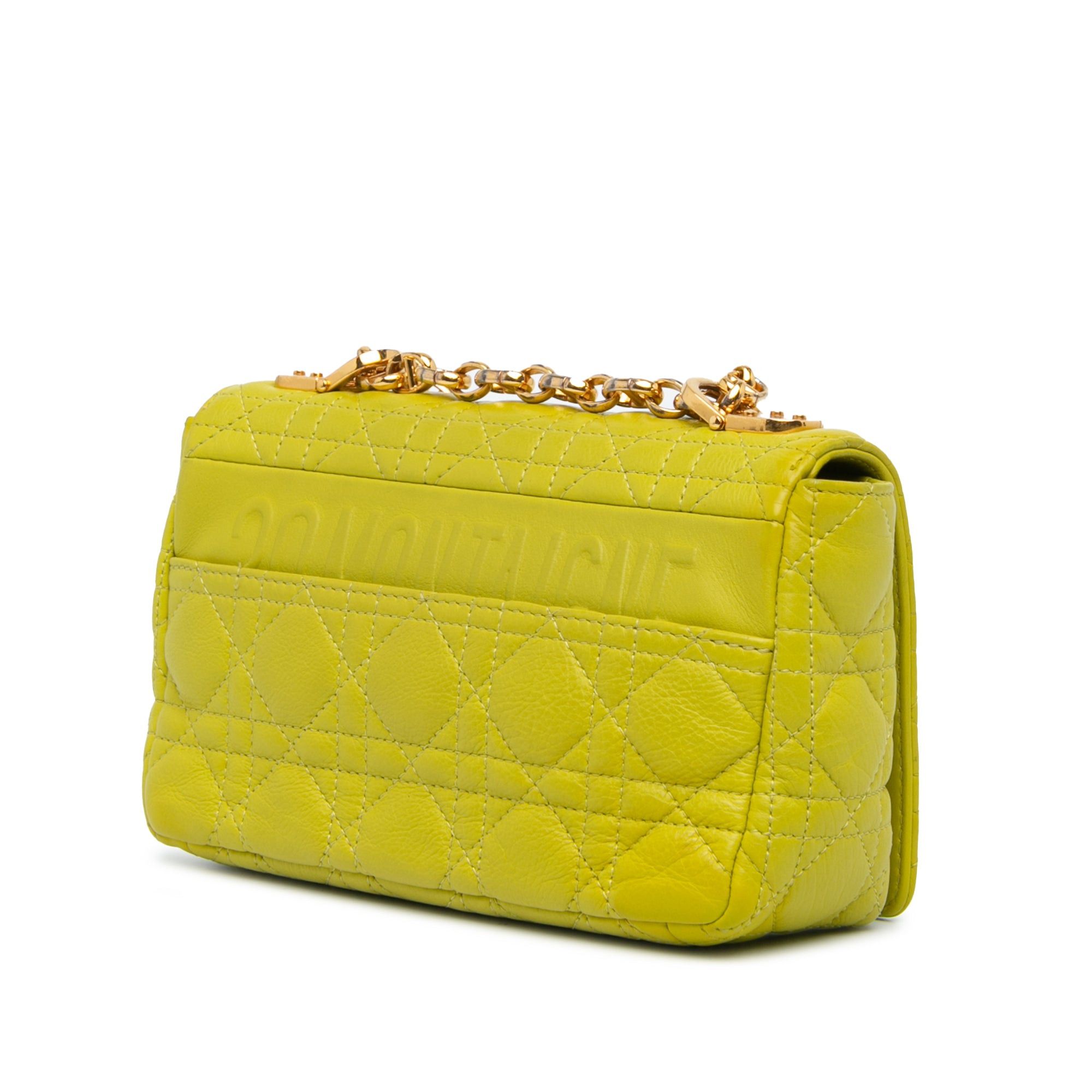 Dior Dior Small Calfskin Cannage Caro Bag Yellow Size ONE SIZE - 2 Thumbnail