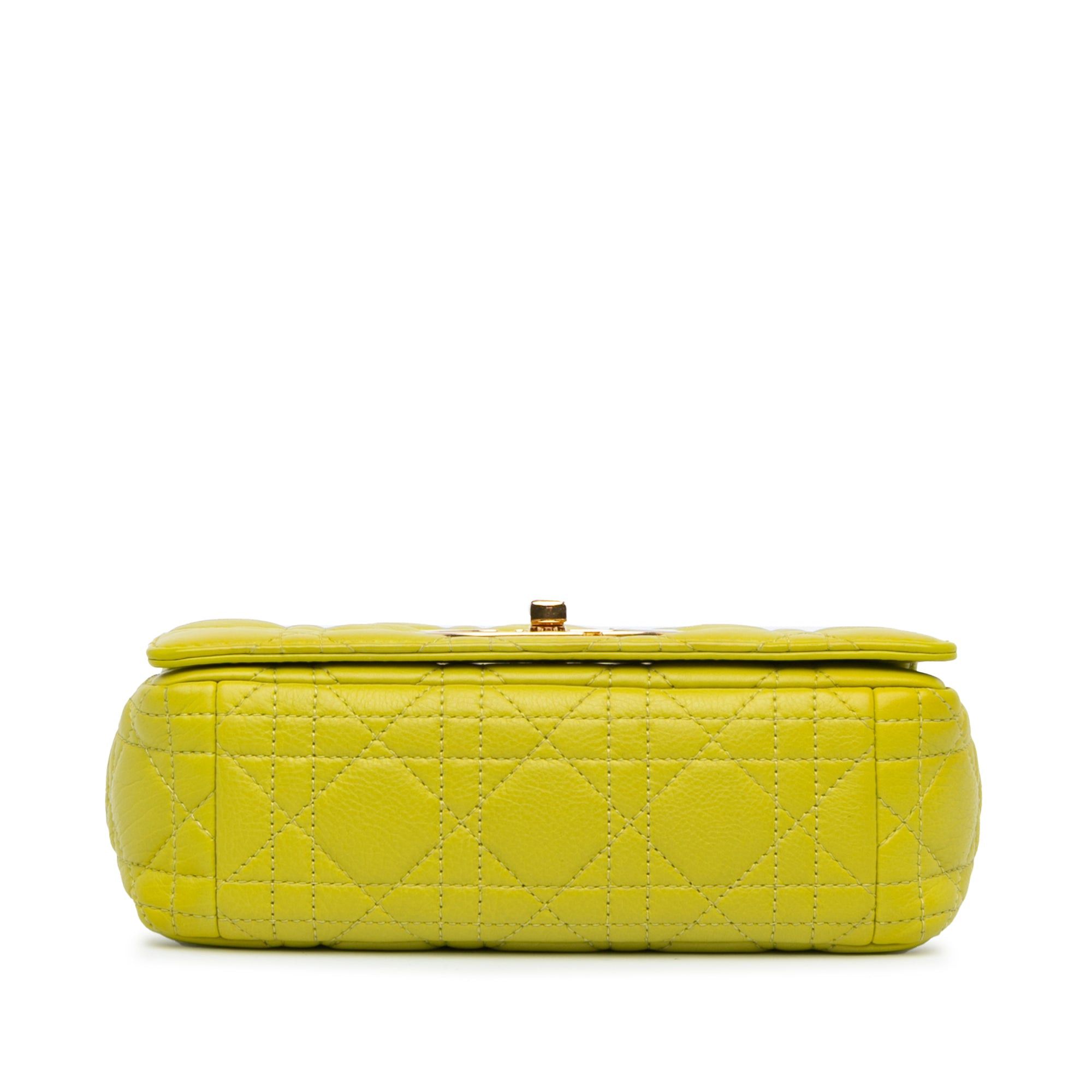 Dior Dior Small Calfskin Cannage Caro Bag Yellow Size ONE SIZE - 3 Thumbnail