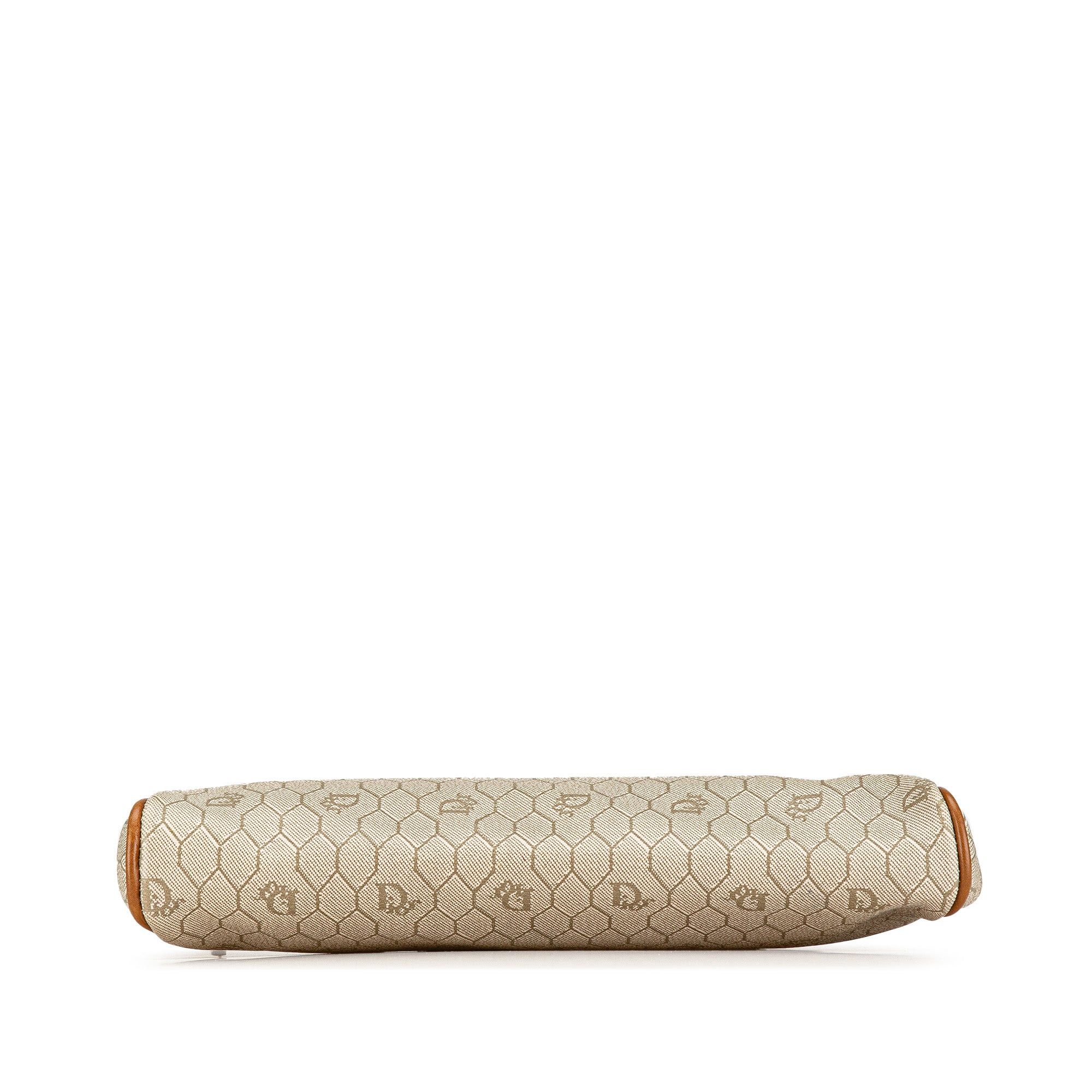 Dior Dior Honeycomb Coated Canvas Clutch Brown Size ONE SIZE - 3 Thumbnail