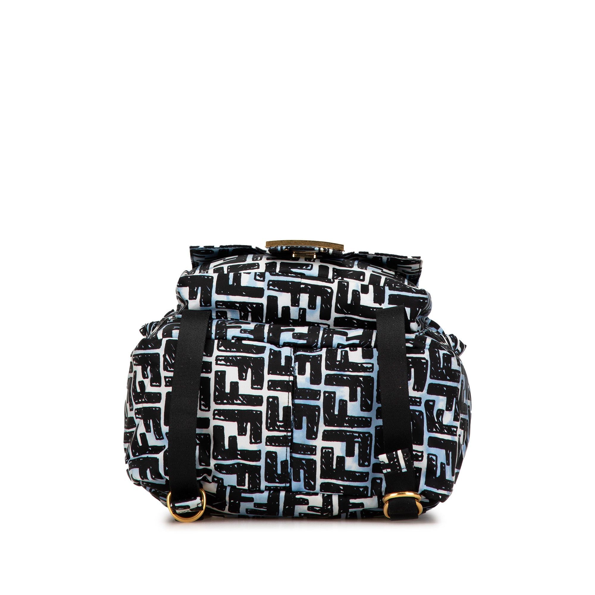 Fendi Fendi Joshua Vides Small Nylon Baguette Backpack Blue Size ONE SIZE - 3 Thumbnail