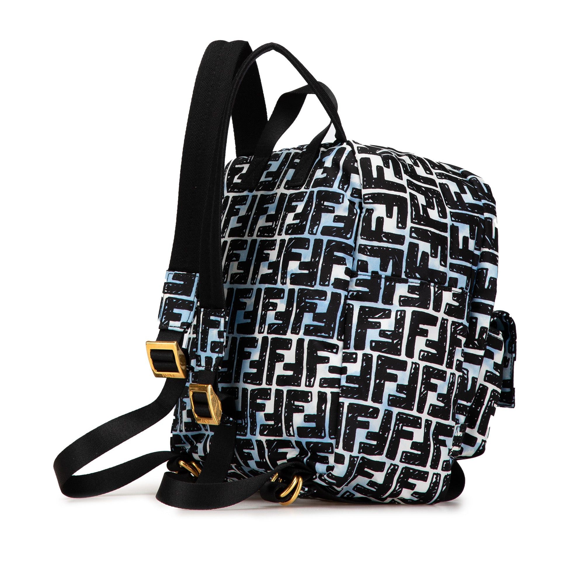 Fendi Fendi Joshua Vides Small Nylon Baguette Backpack Blue Size ONE SIZE - 2 Thumbnail