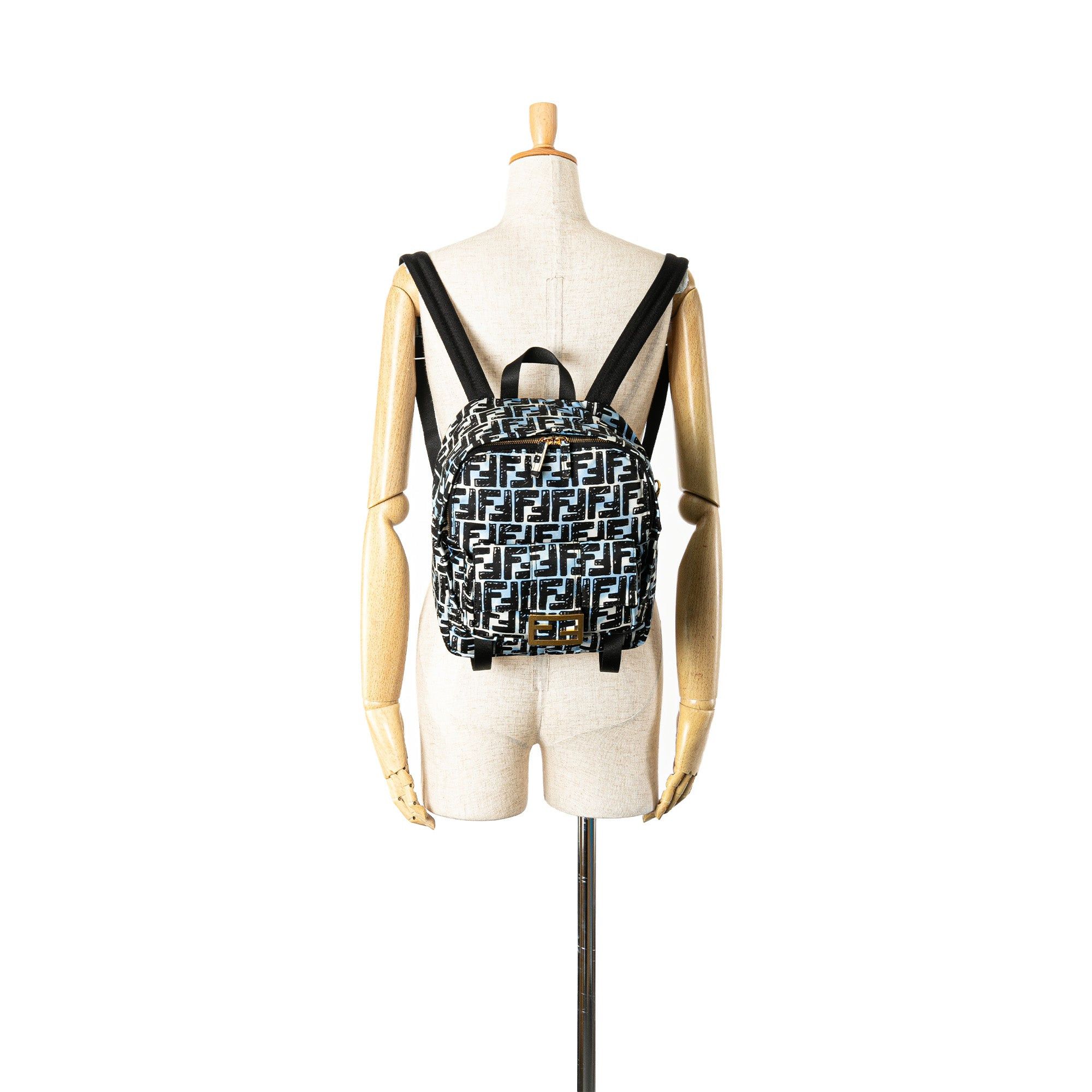 Fendi Fendi Joshua Vides Small Nylon Baguette Backpack Blue Size ONE SIZE - 7 Thumbnail