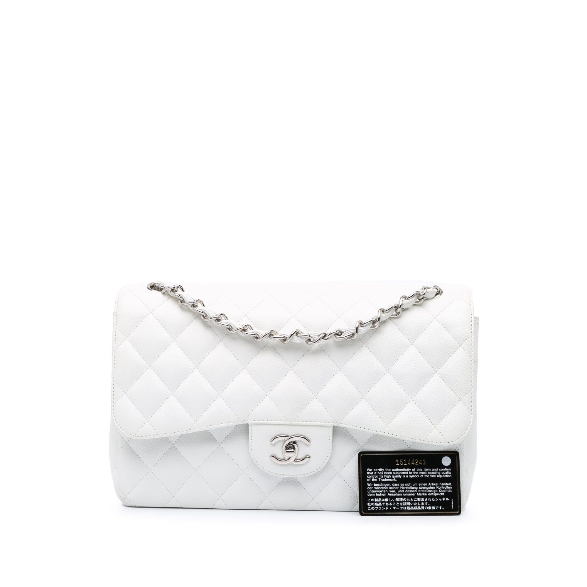 Chanel Chanel Jumbo Classic Caviar Double Flap White Size ONE SIZE - 13 Thumbnail
