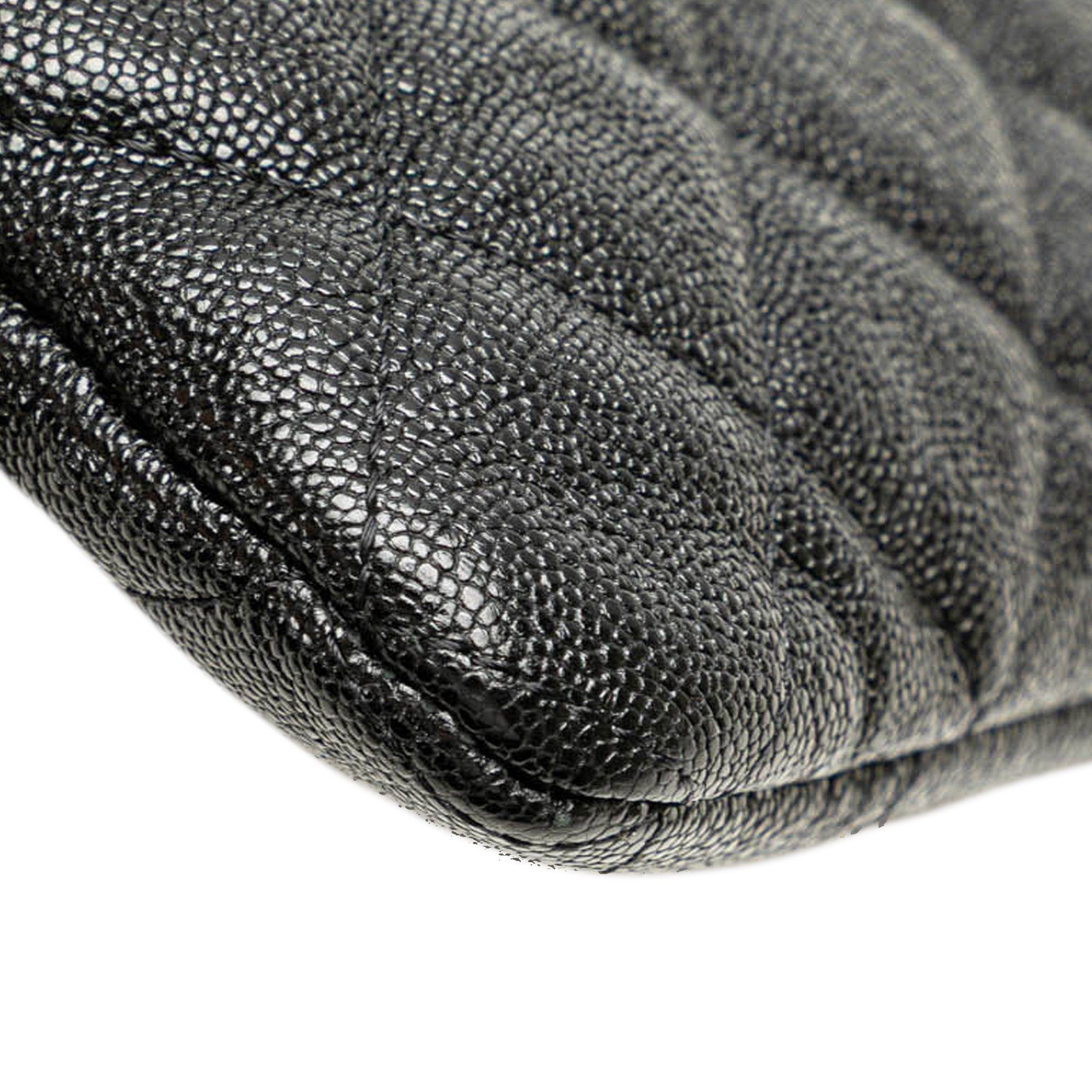 Chanel Chanel Medium Quilted Caviar Boy O Case Clutch Black Size ONE SIZE - 9 Thumbnail