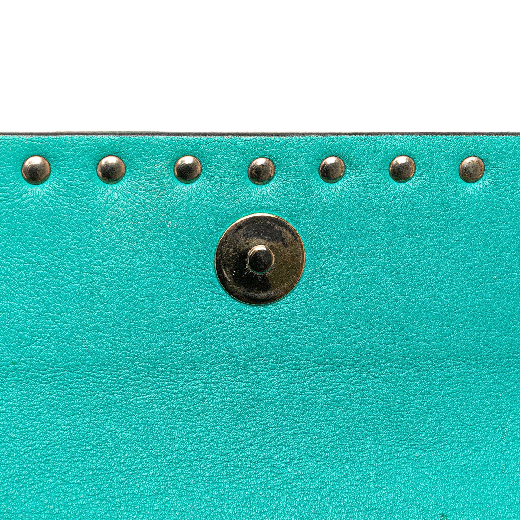 Valentino Valentino Nappa Rockstud Bangle Clutch Blue Size ONE SIZE - 8 Thumbnail