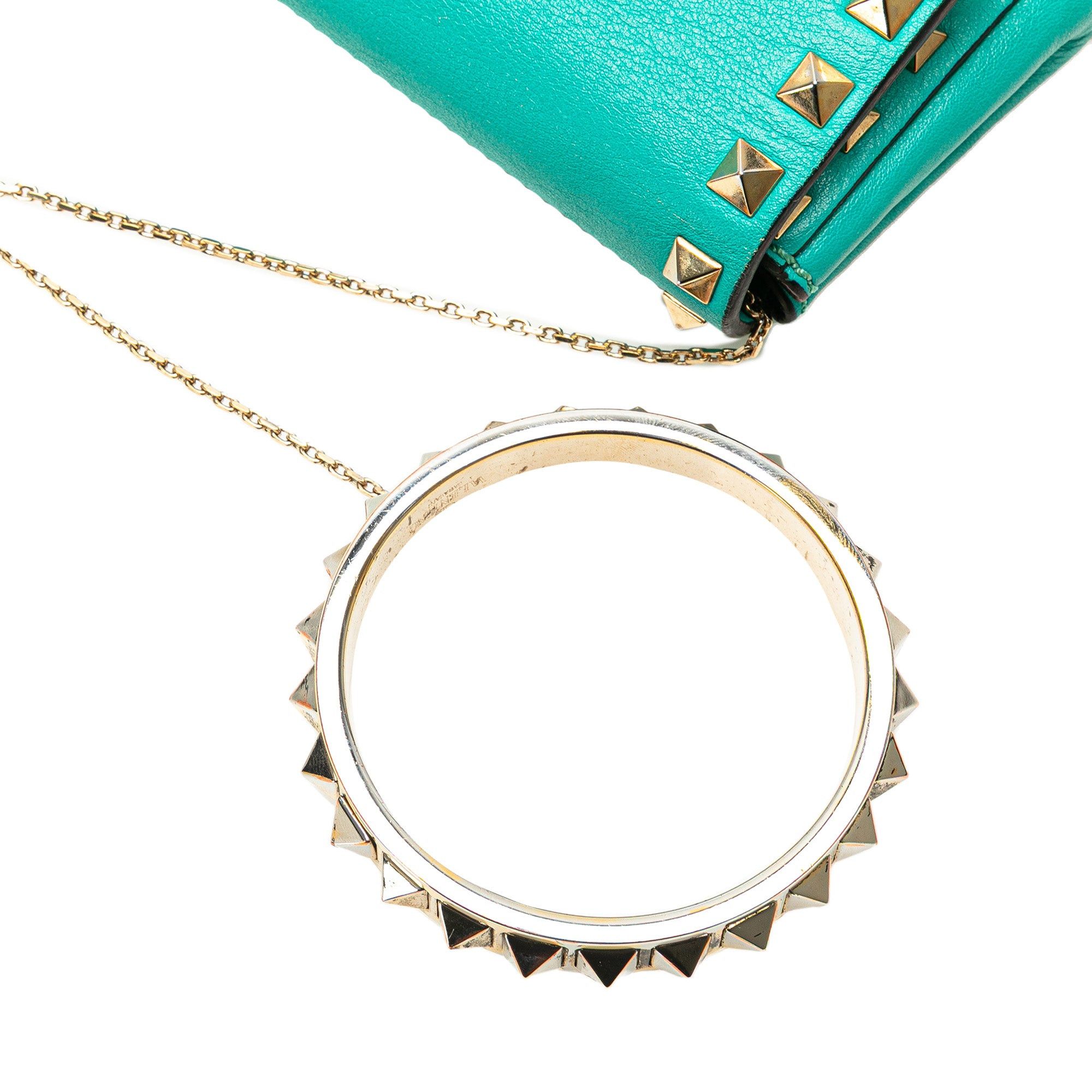 Valentino Valentino Nappa Rockstud Bangle Clutch Blue Size ONE SIZE - 10 Thumbnail