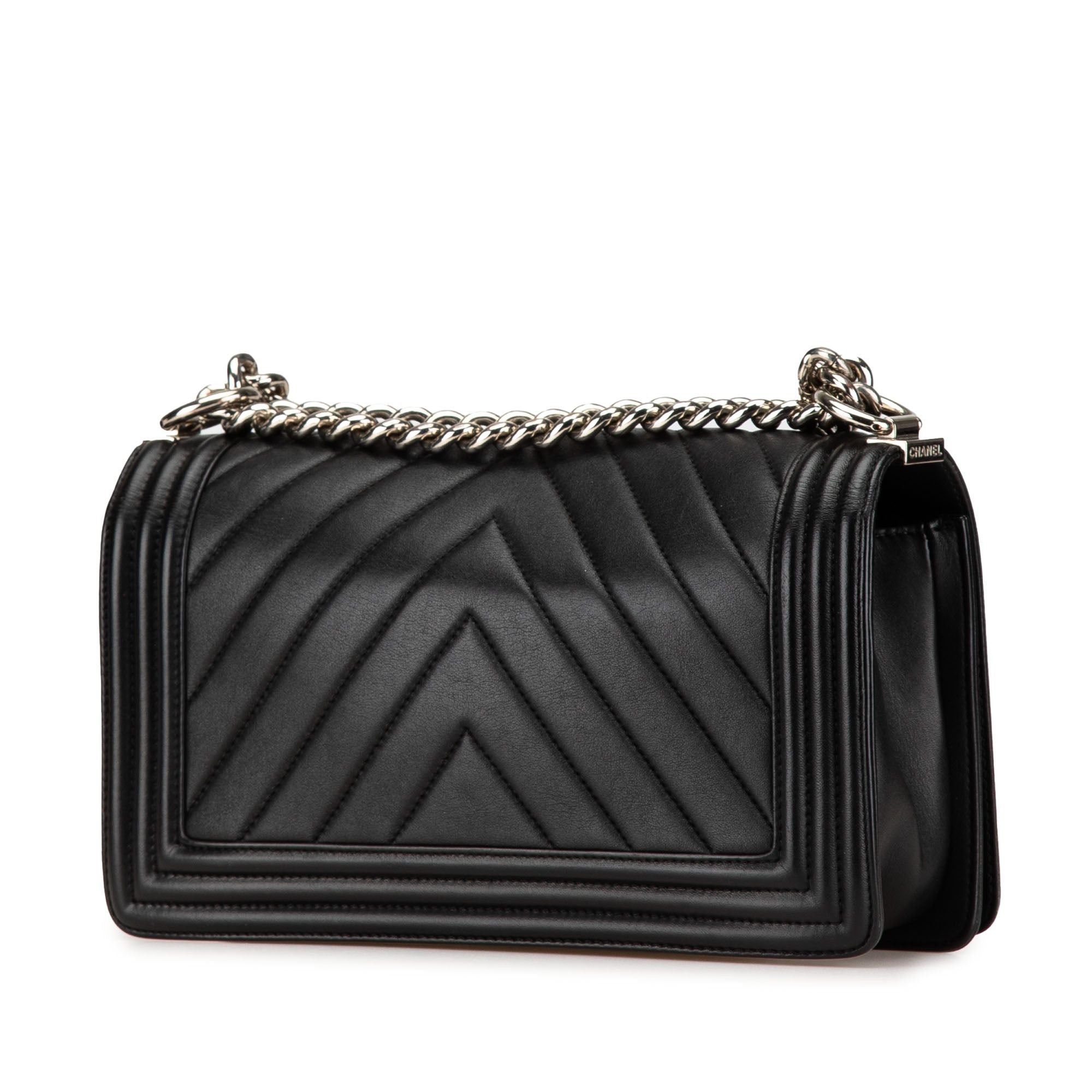 Chanel Chanel Medium Calfskin Chevron Boy Flap Black Size ONE SIZE - 2 Thumbnail