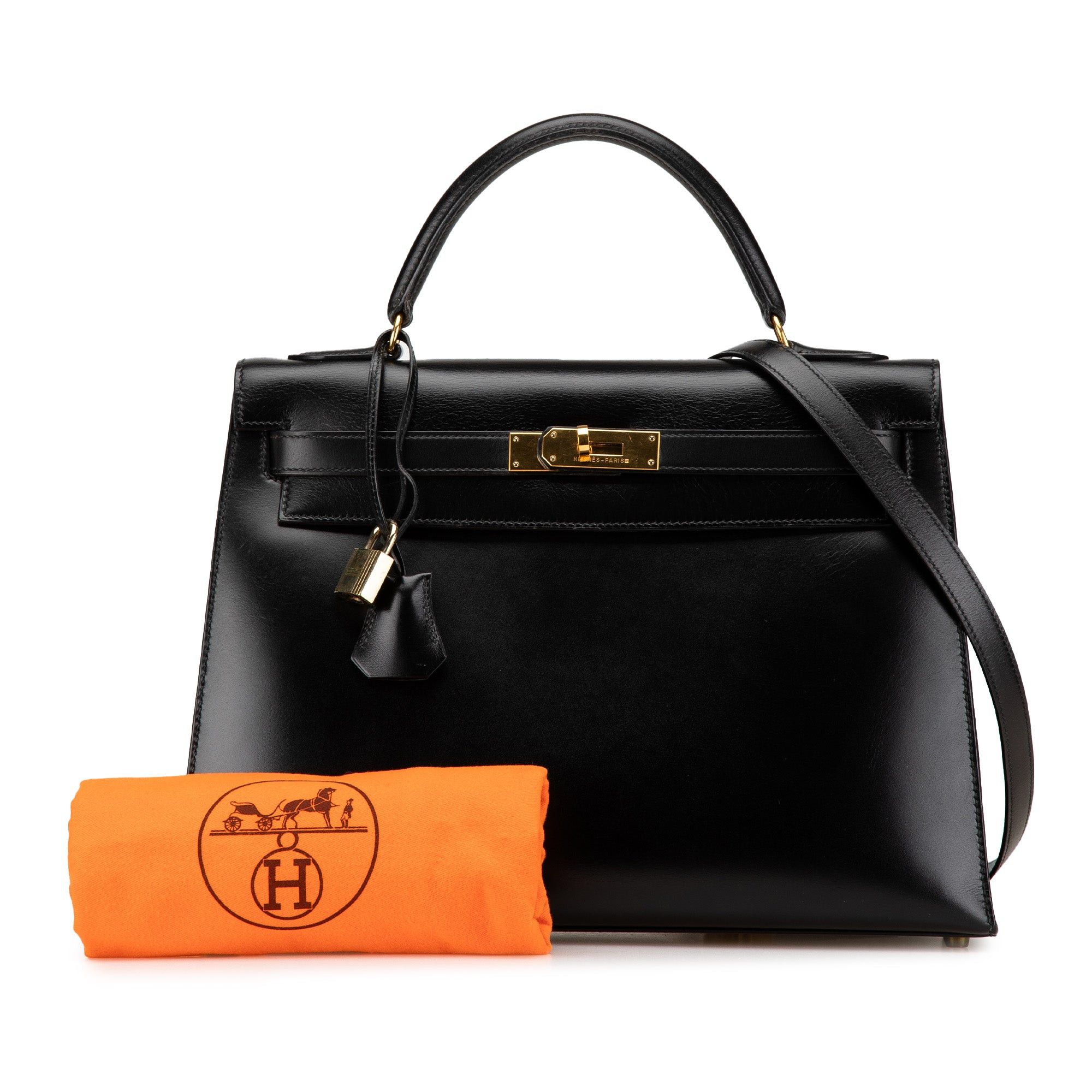 Hermes Hermès Box Calf Kelly Sellier 32 Black Size ONE SIZE - 15 Thumbnail