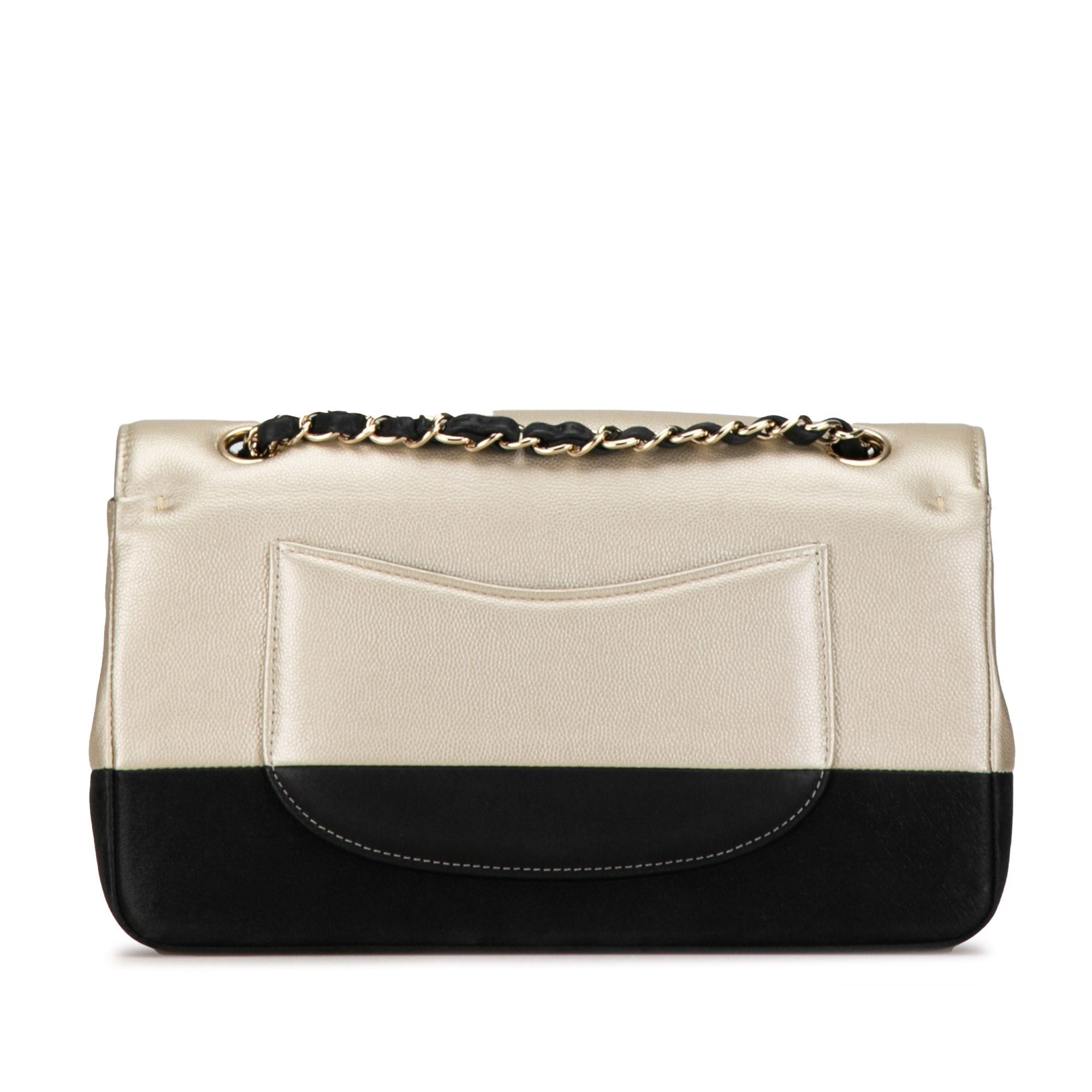 Chanel Chanel Medium Classic Bicolor Caviar Double Flap Silver Size ONE SIZE - 3 Thumbnail