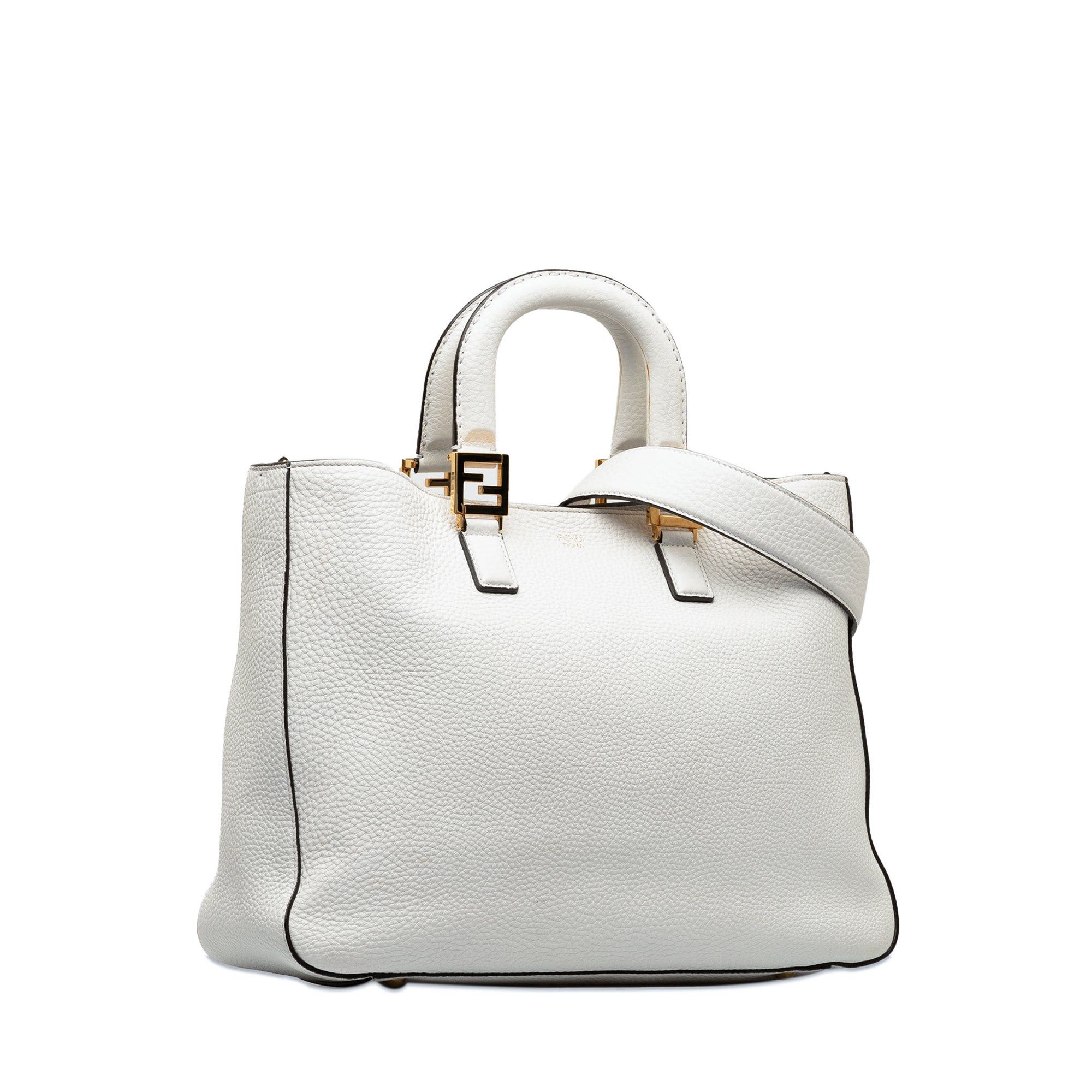 Fendi Fendi Medium Selleria FF Tote White Size ONE SIZE - 2 Thumbnail