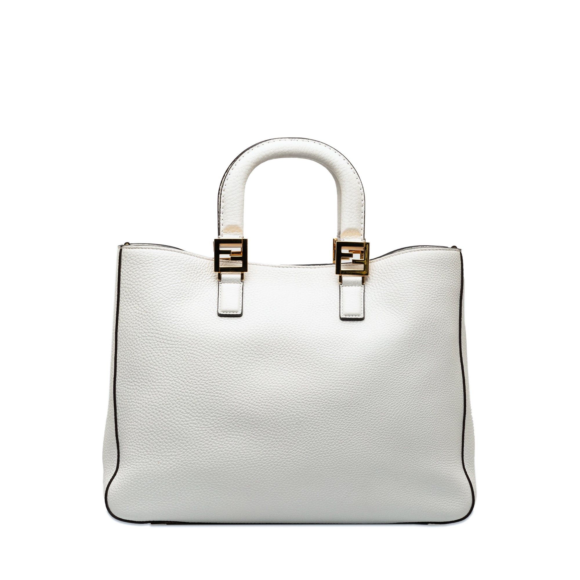 Fendi Fendi Medium Selleria FF Tote White Size ONE SIZE - 3 Thumbnail