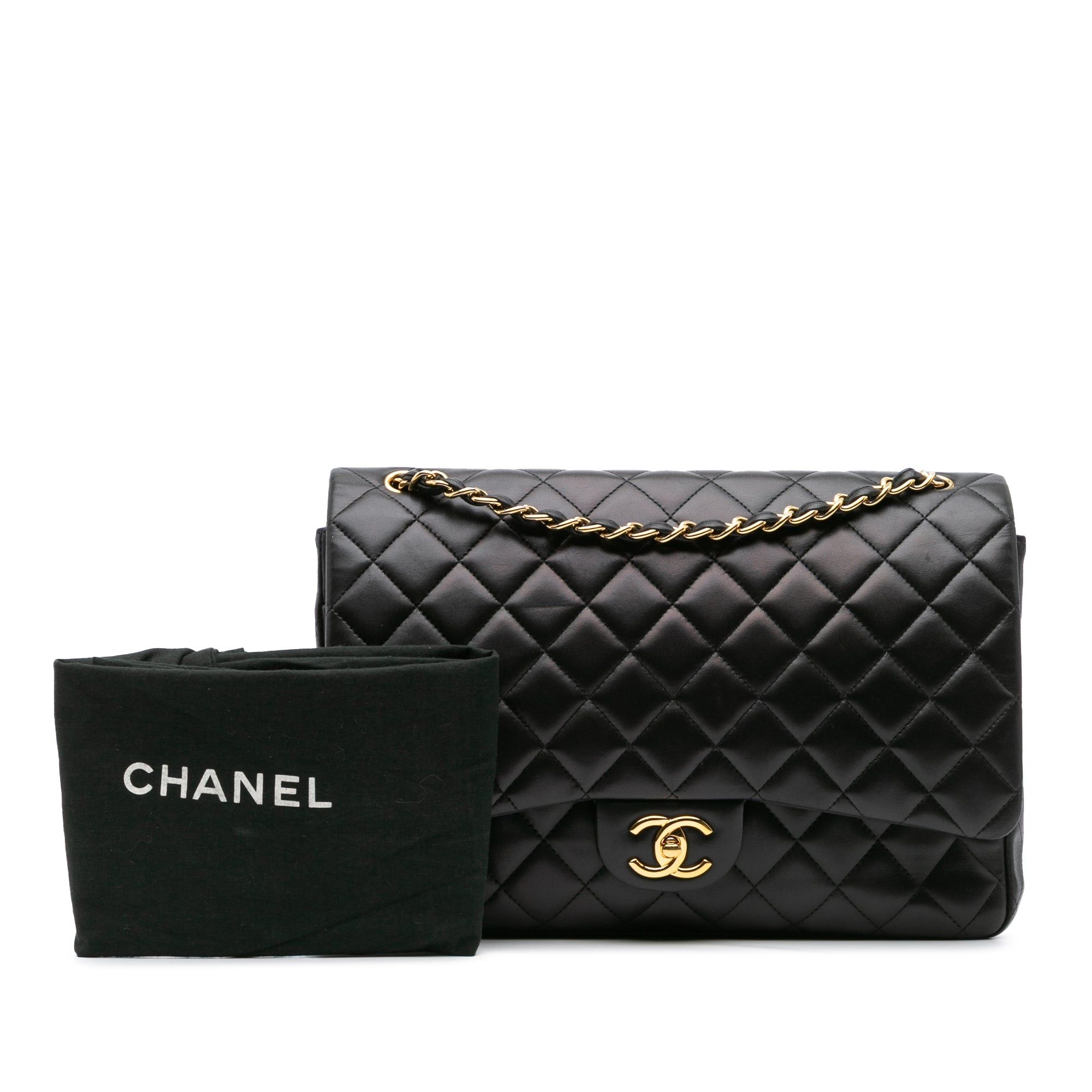 Chanel Chanel Maxi Classic Lambskin Double Flap Black Size ONE SIZE - 12 Thumbnail