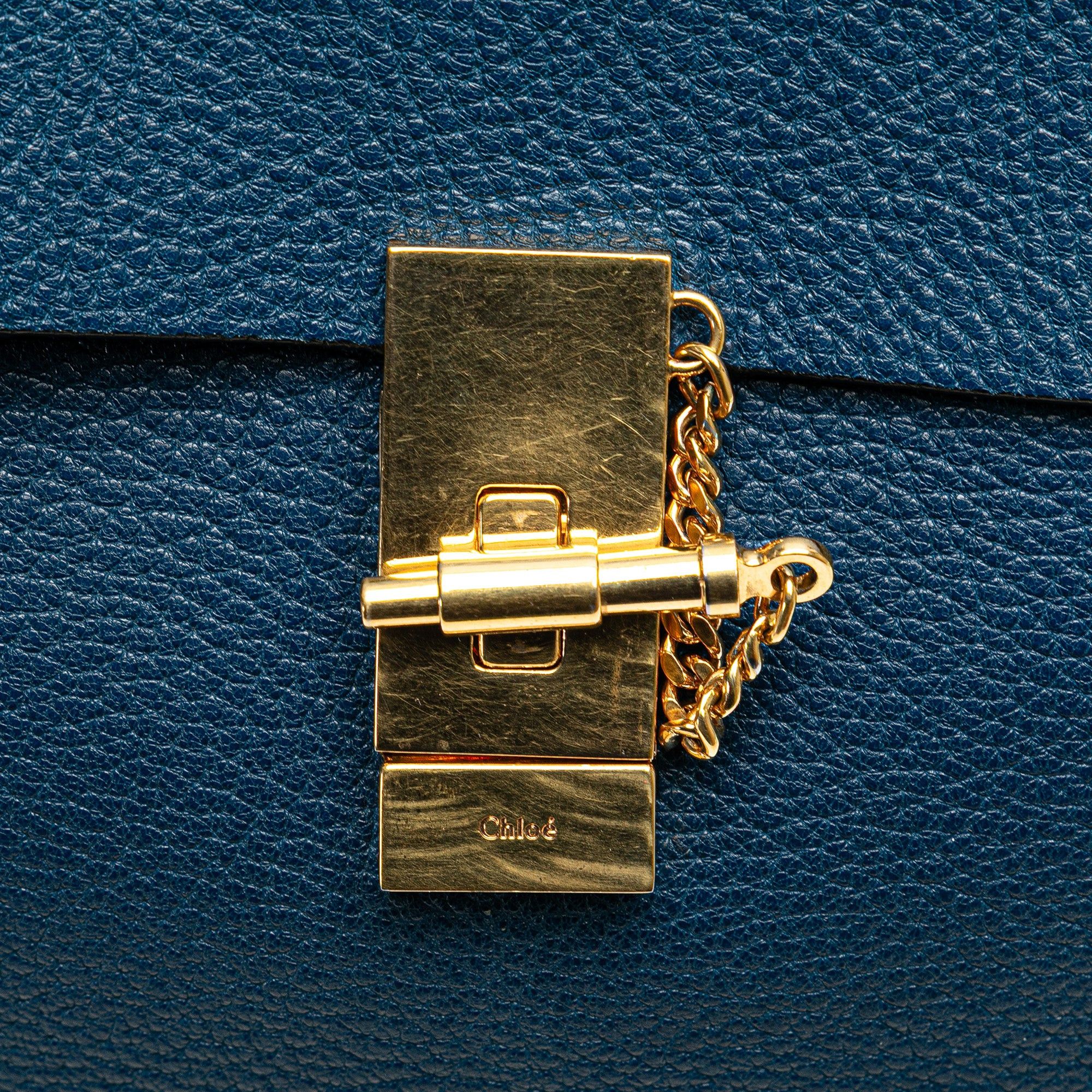 Chloe Chloé Small Leather Drew Crossbody Blue Size ONE SIZE - 8 Thumbnail