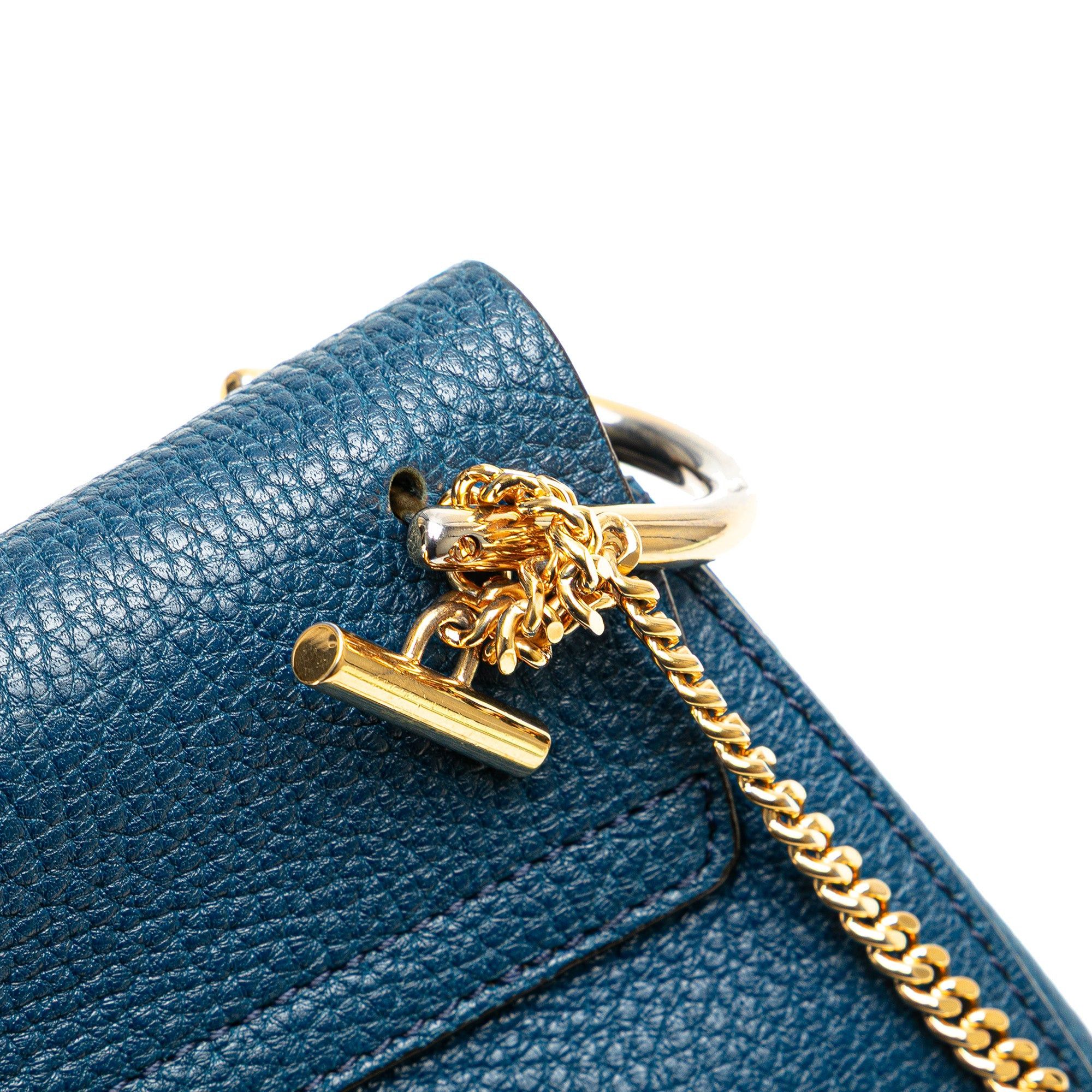 Chloe Chloé Small Leather Drew Crossbody Blue Size ONE SIZE - 9 Thumbnail